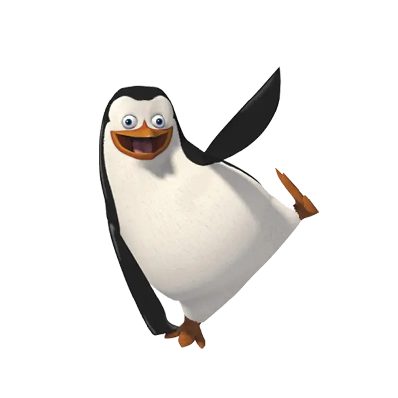 Cartoon Penguin with Lively Expression