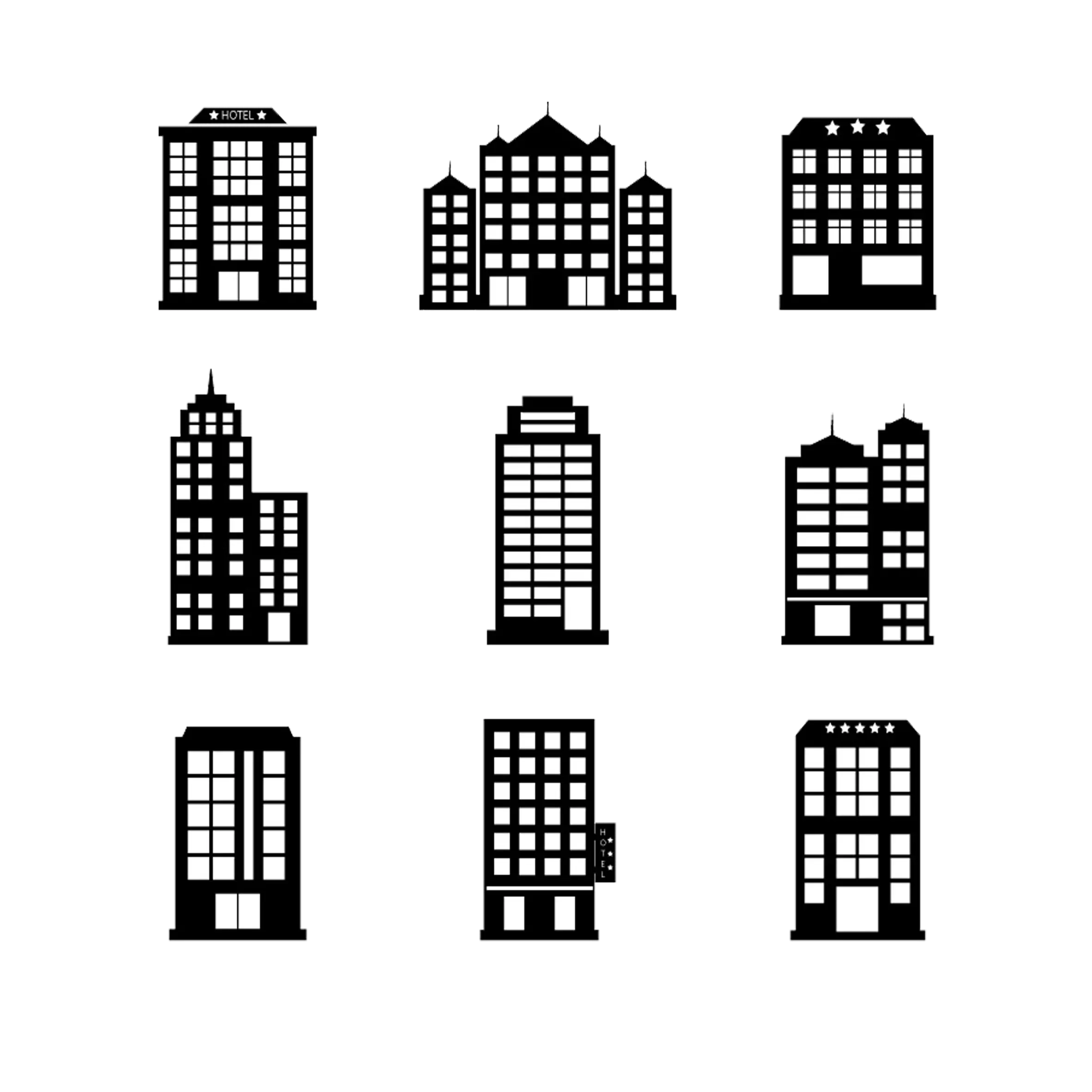 Various Building Silhouettes