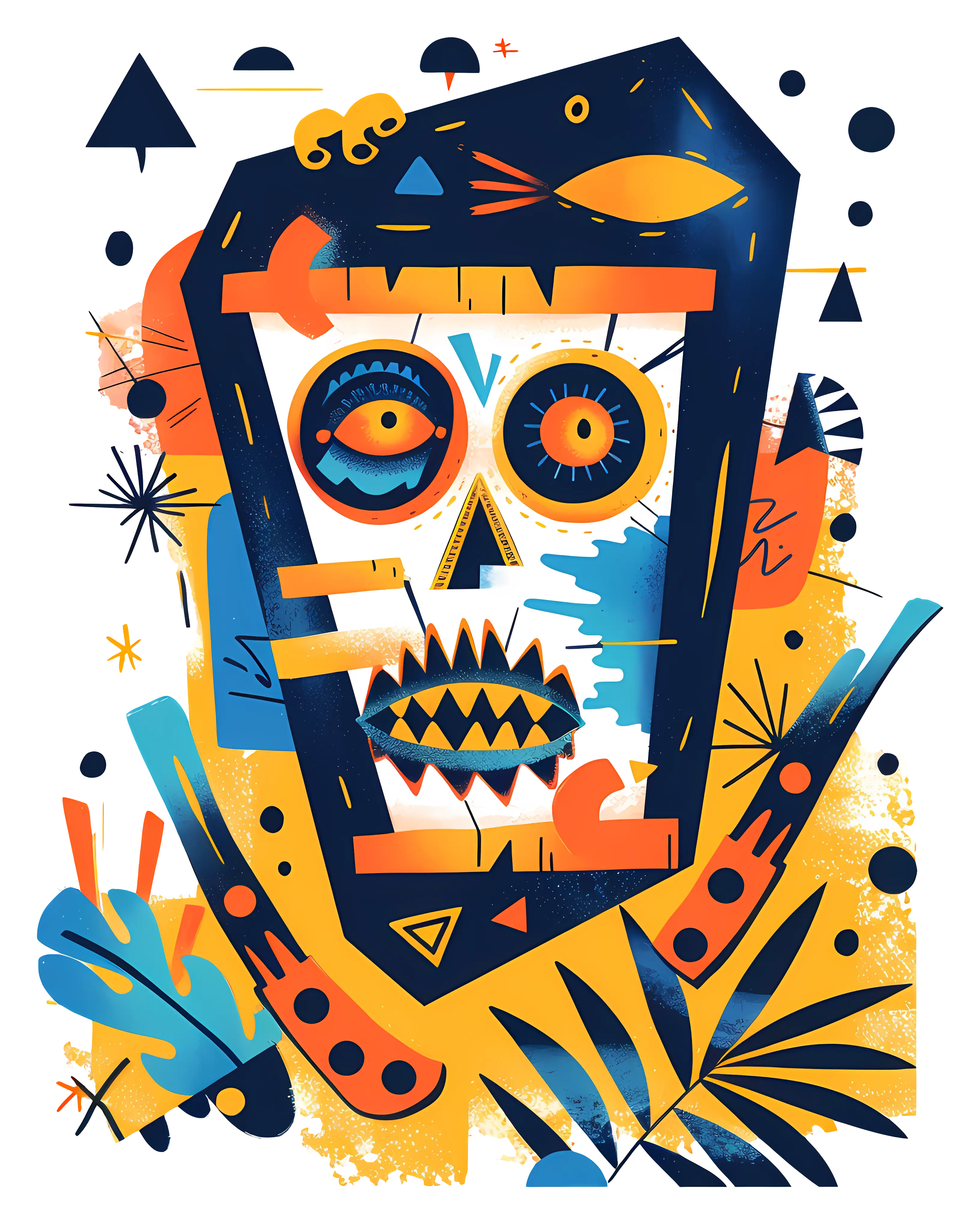 Colorful Abstract Skull Art