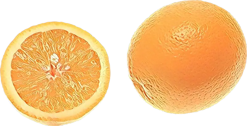 Orange Fruit Whole and Halved
