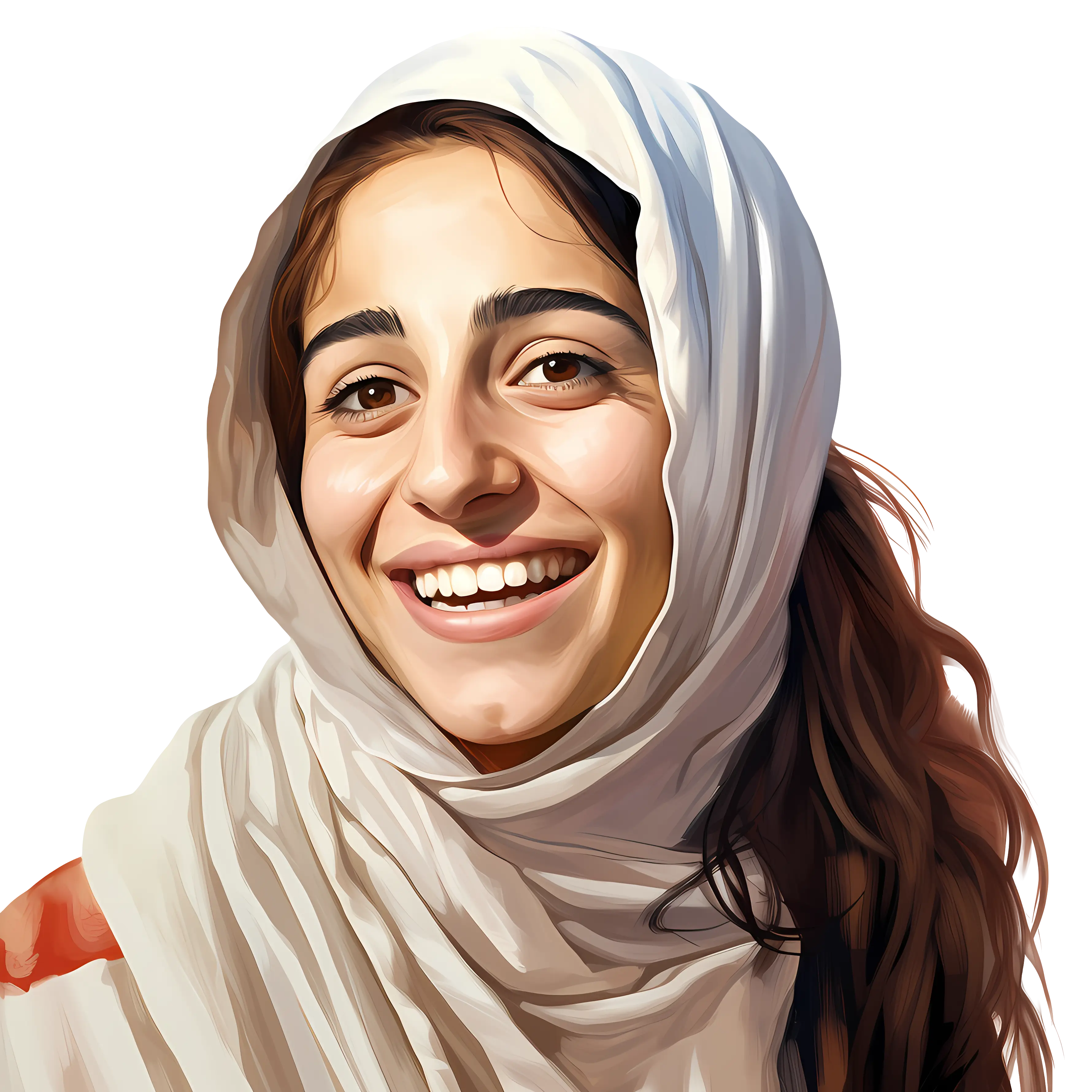 Smiling Woman in a Scarf