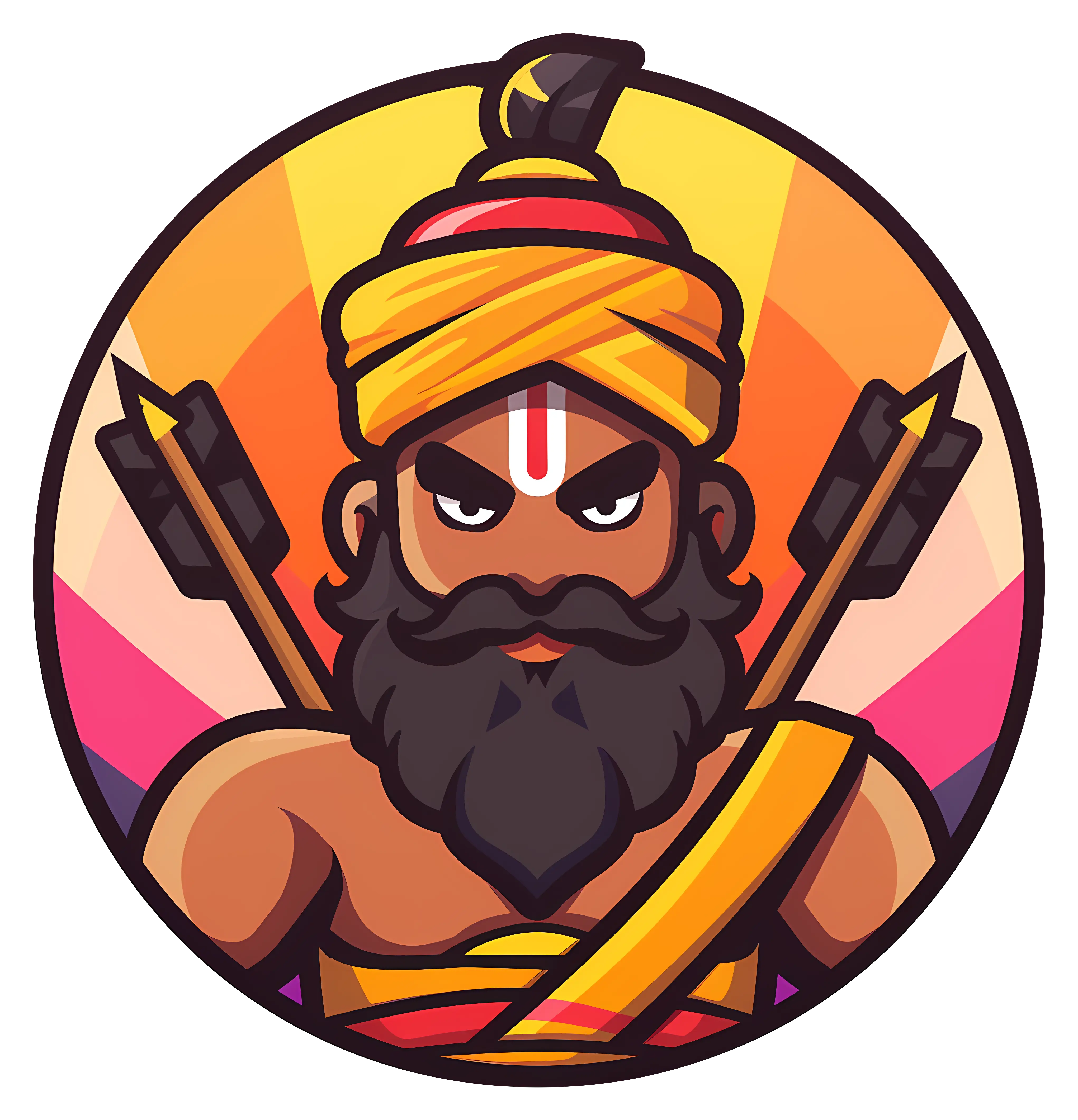 Warrior with Arrows in Traditional Attire