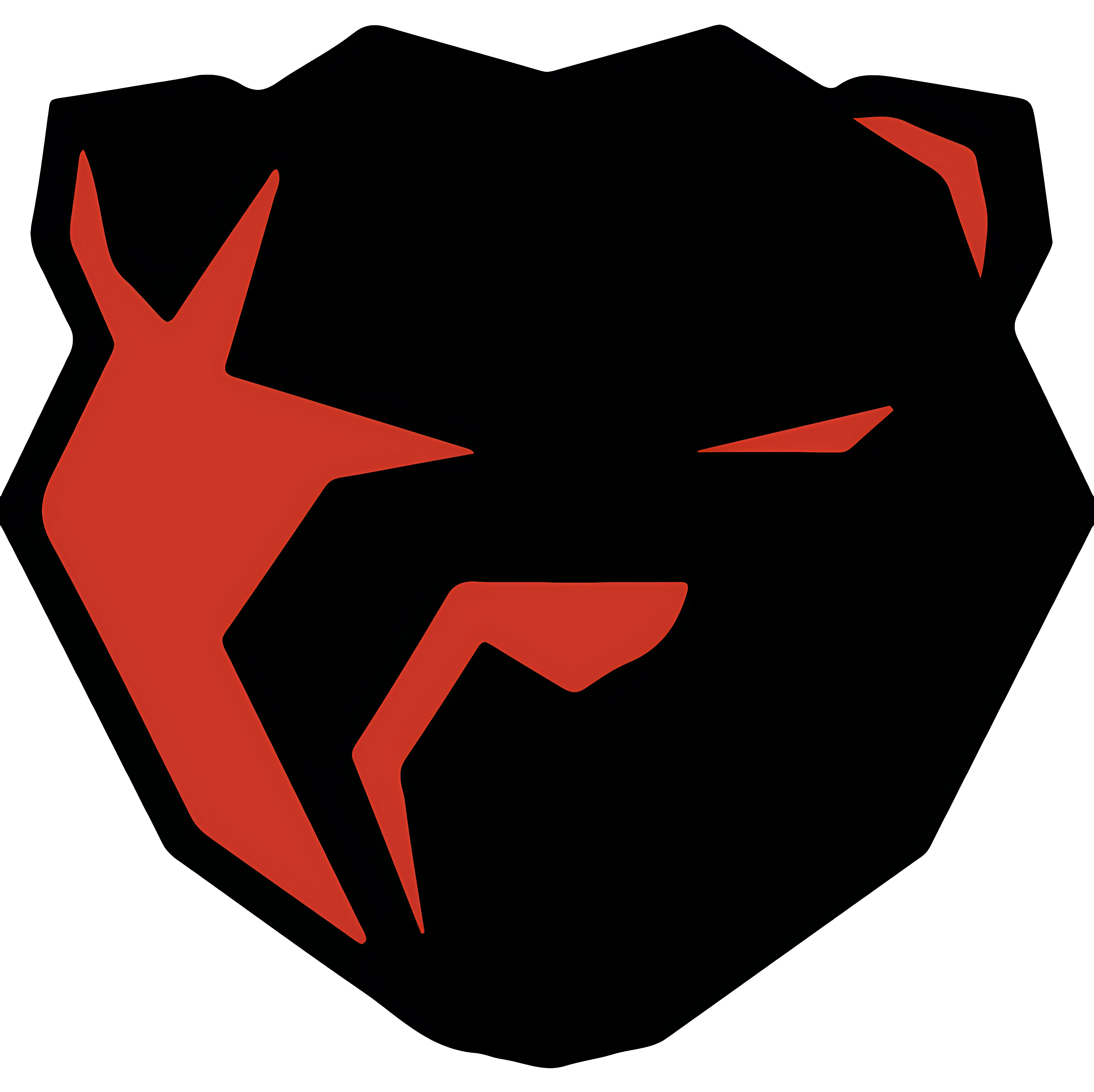 Abstract Red and Black Bear Logo Design