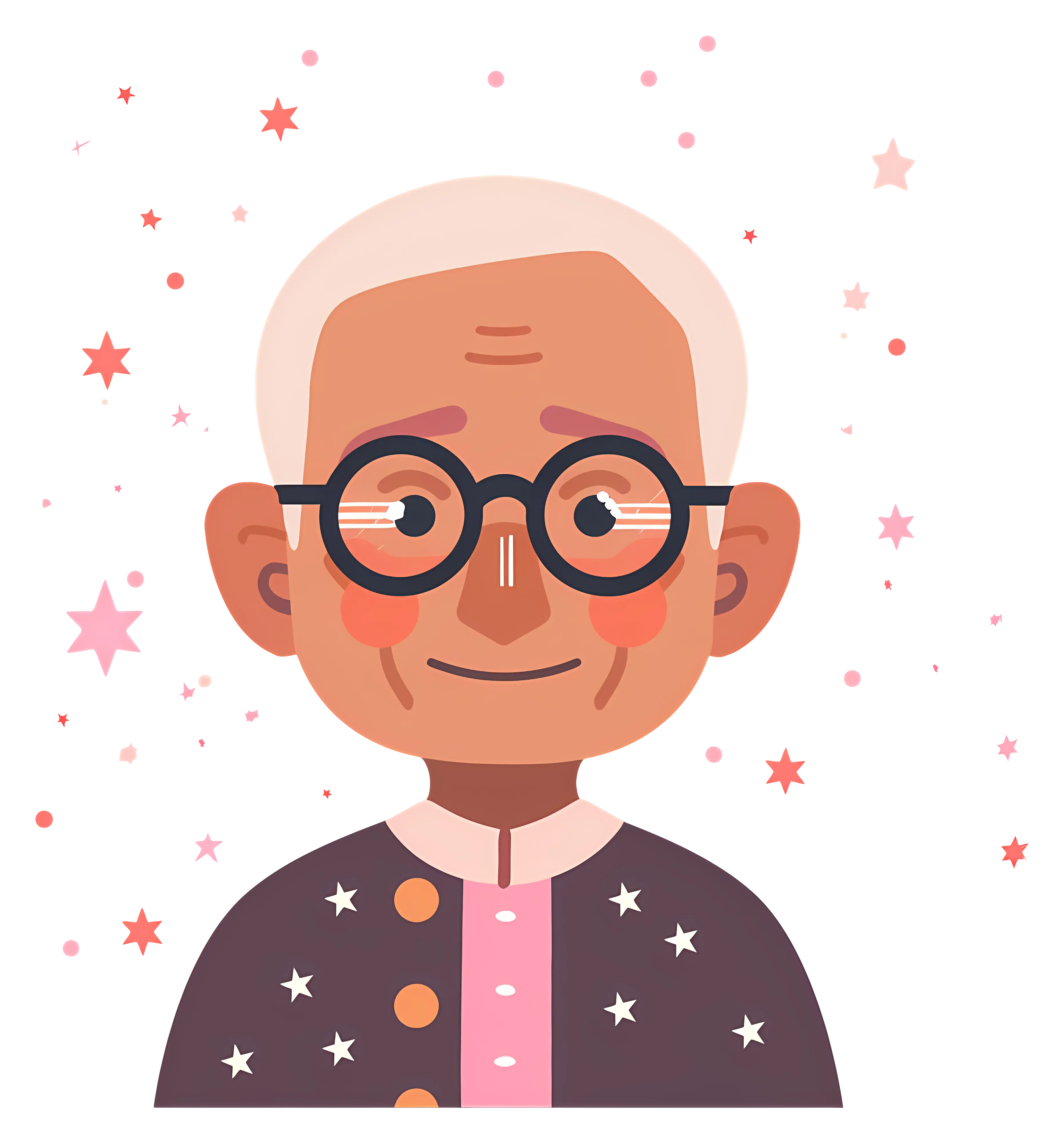 Happy Elderly Man with Glasses
