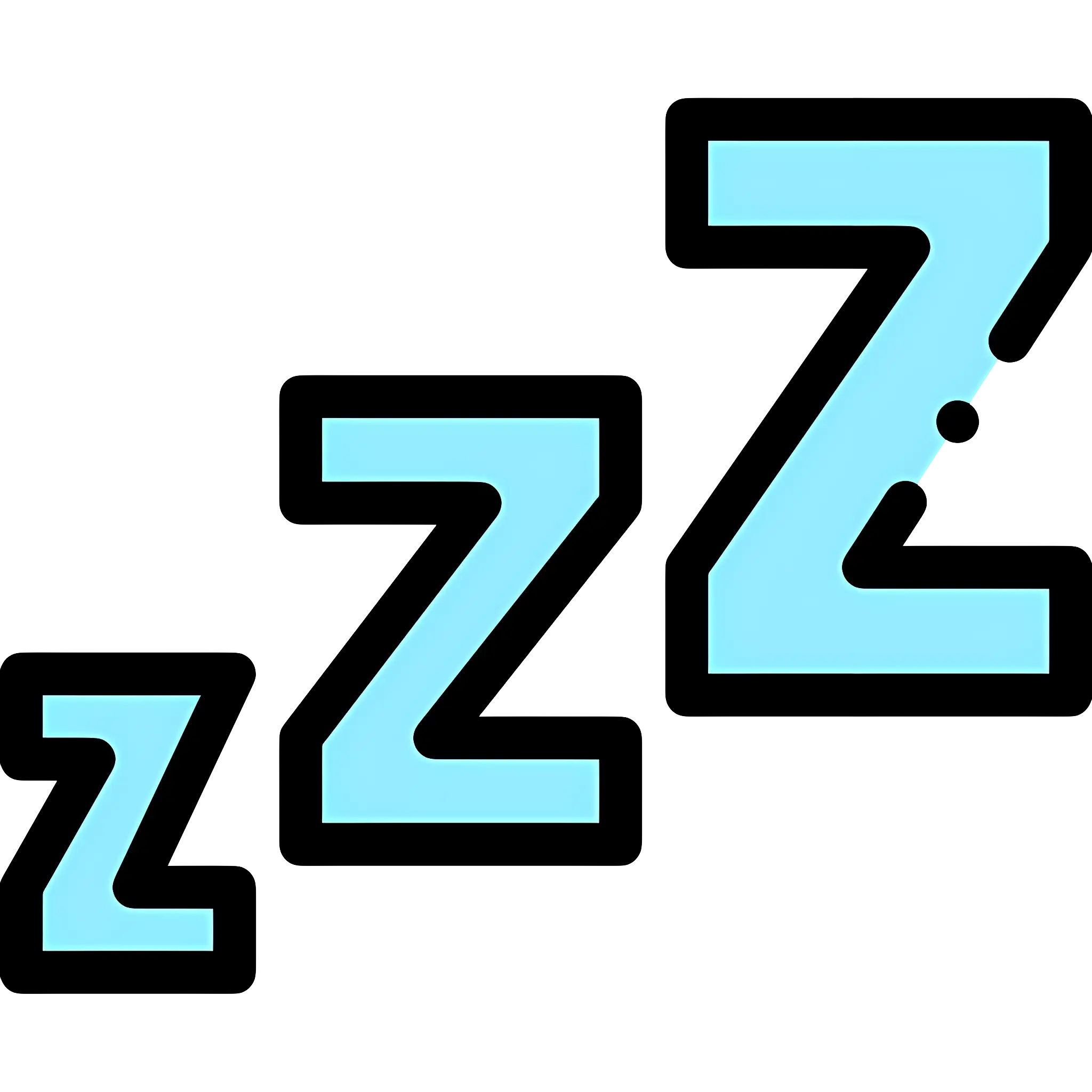 Large Blue ZZZ Sleep Symbol Illustration