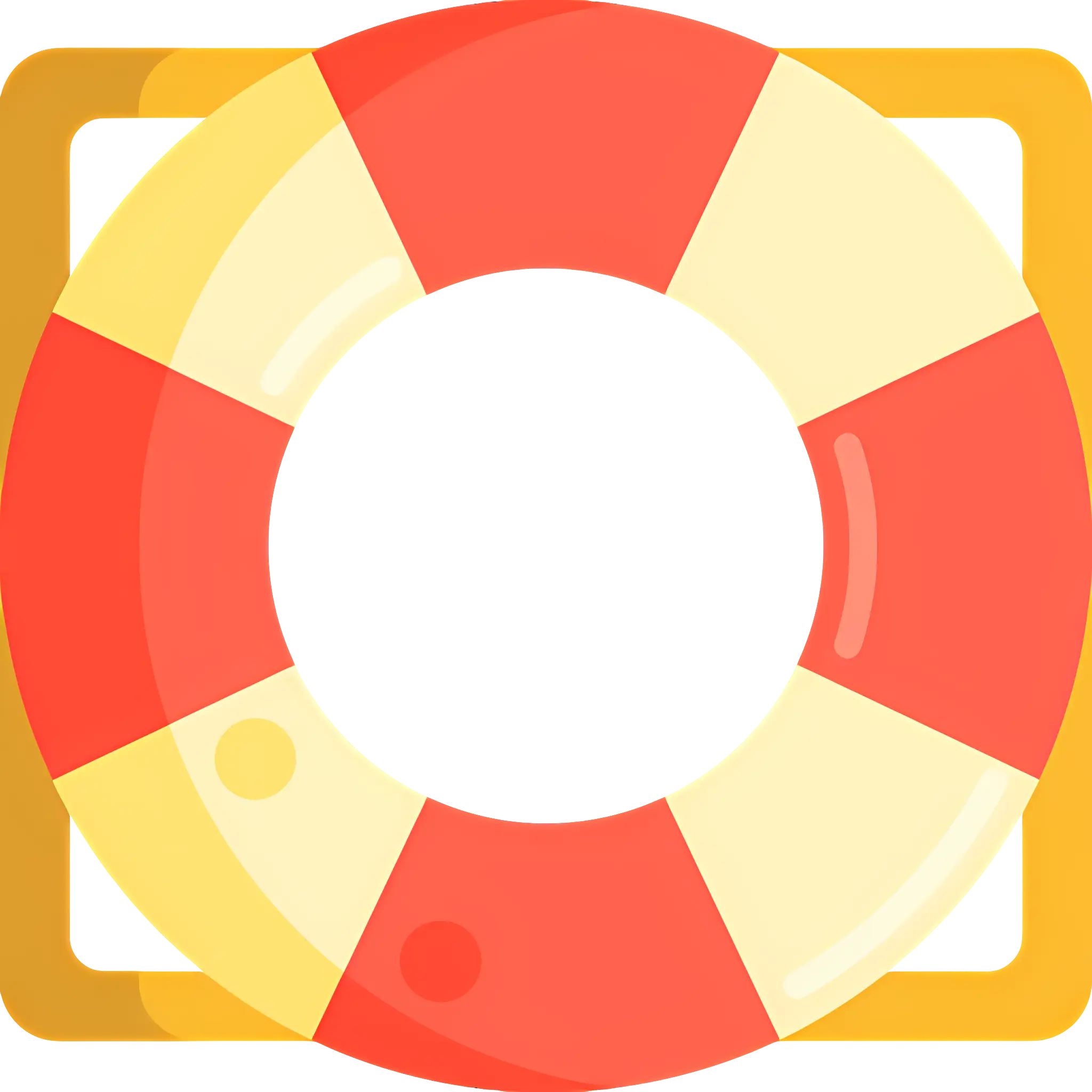 Yellow-Red Lifebuoy Illustration