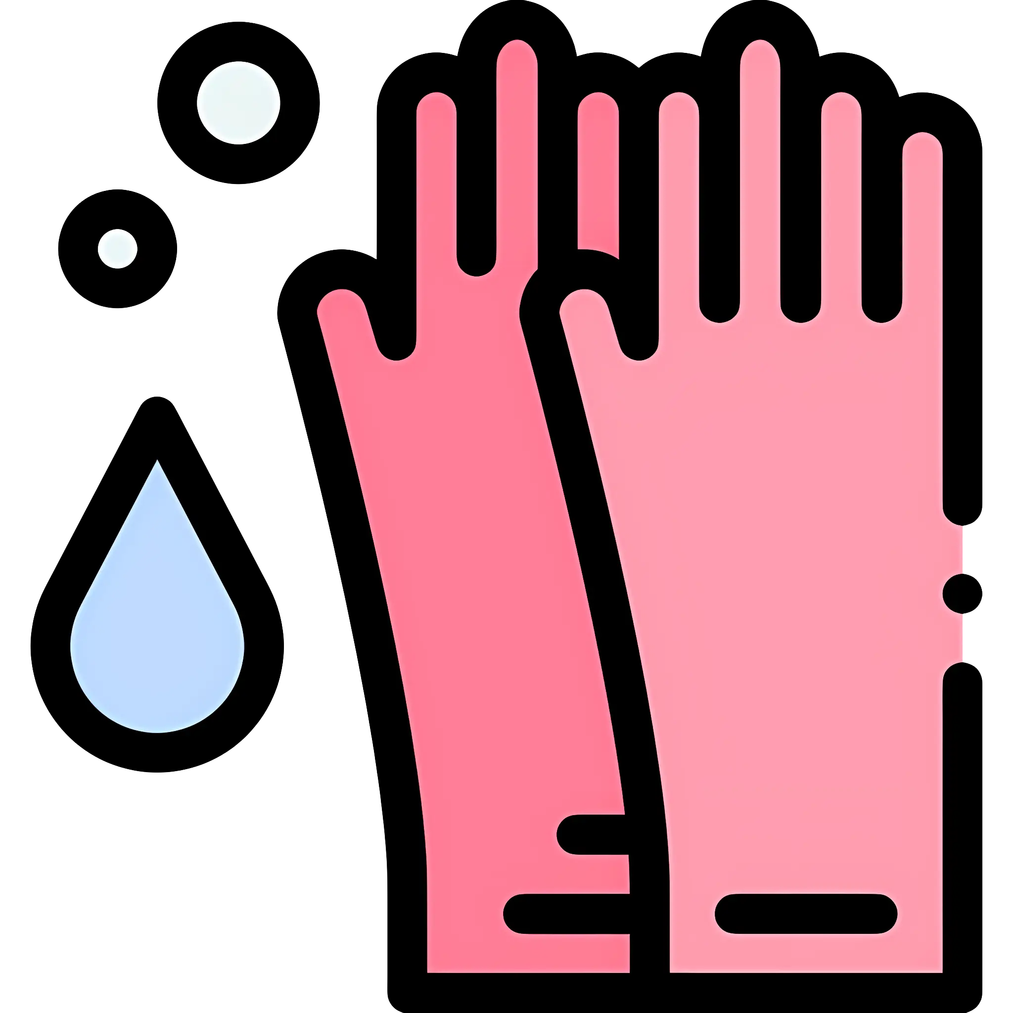 Pink Cleaning Gloves with Water Droplets