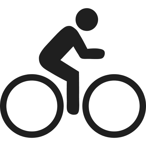 Bicycle Rider Icon in Minimalist Style