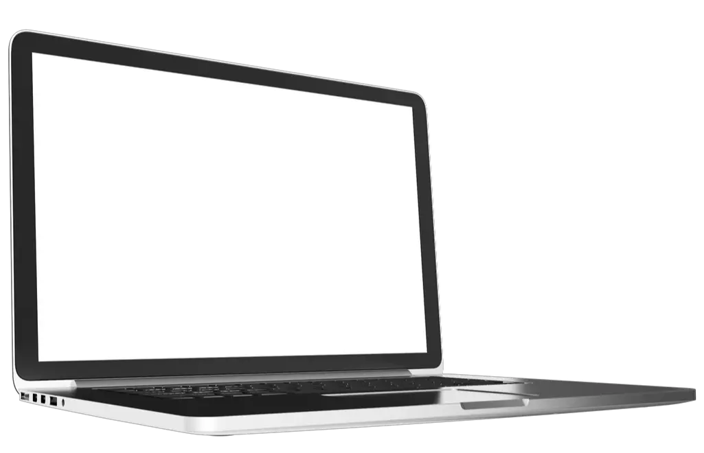 Laptop with Blank Screen Ready for Use