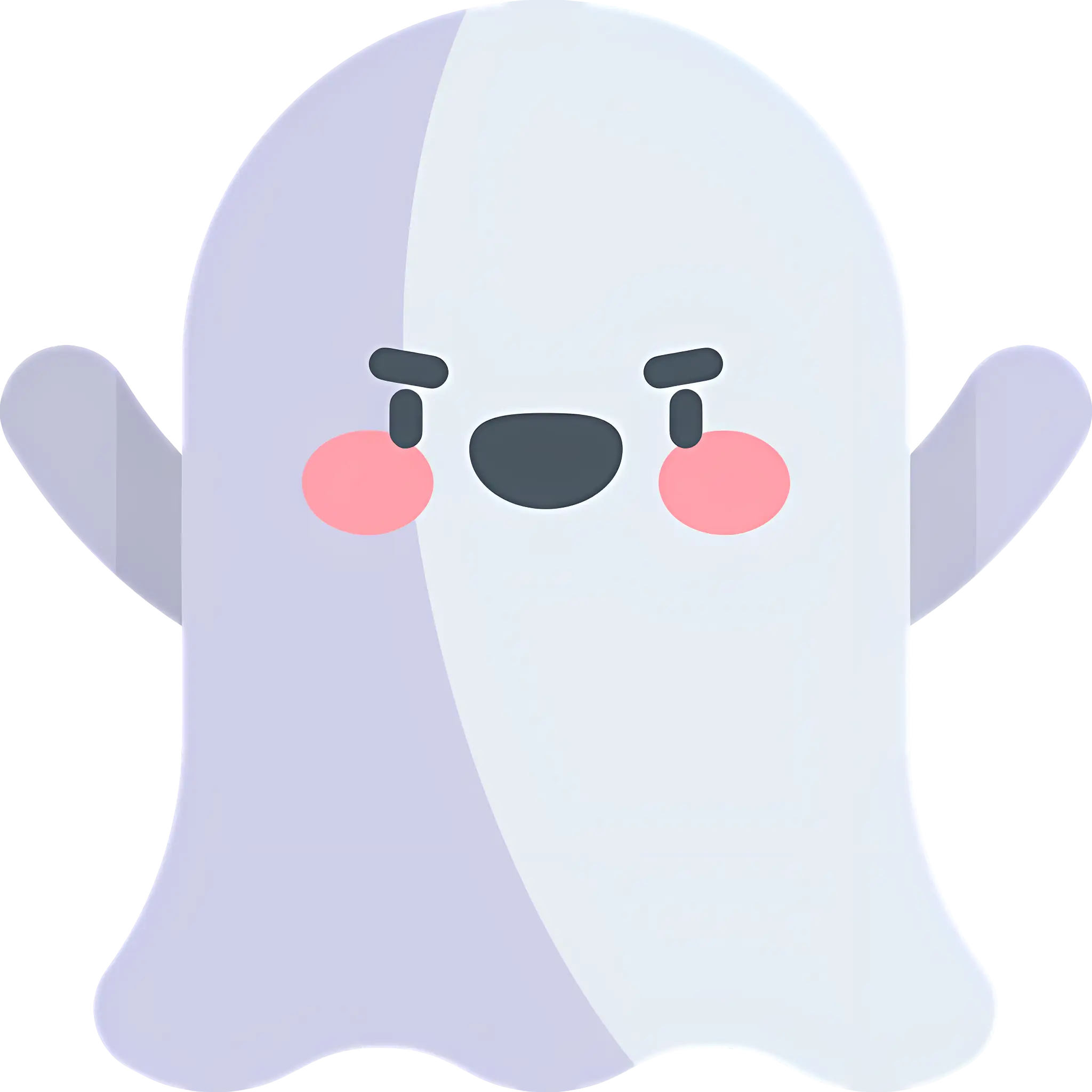 Cute Cartoon Ghost with Blush