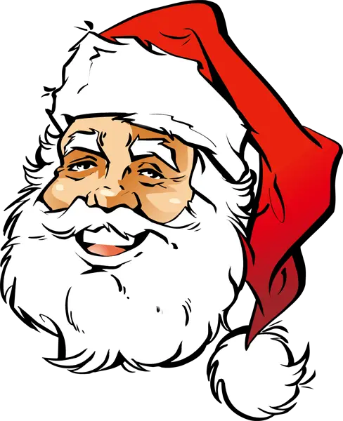 Santa Claus Illustration in Red Hat