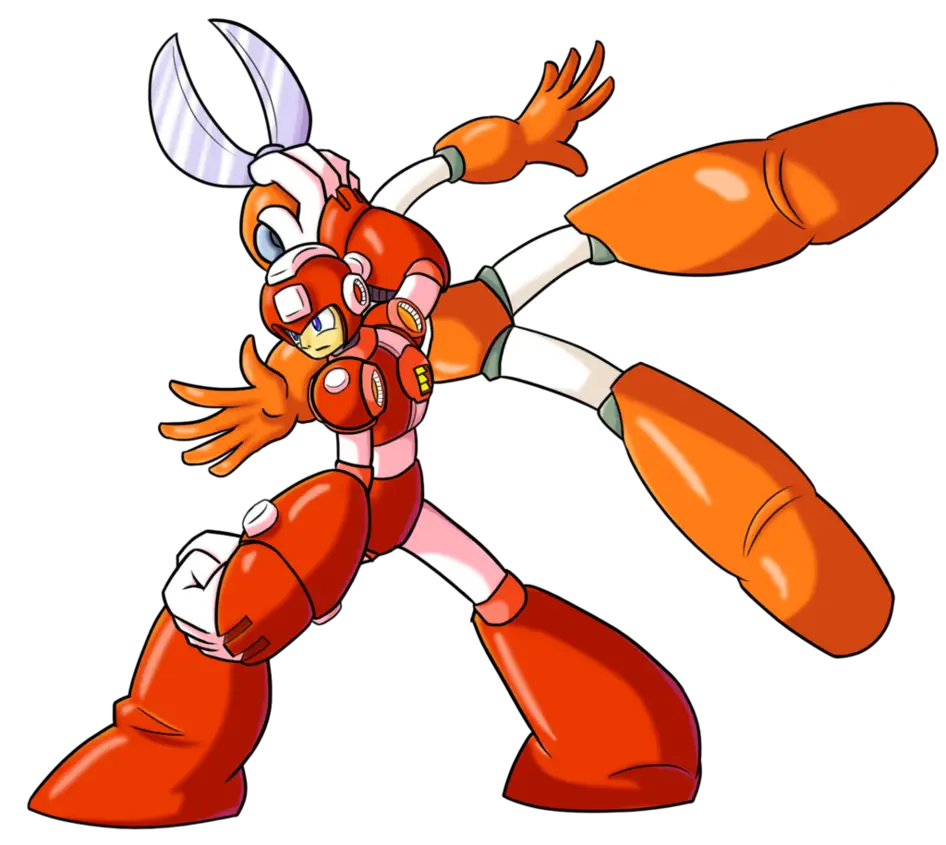 Red Robot Character in Action Pose