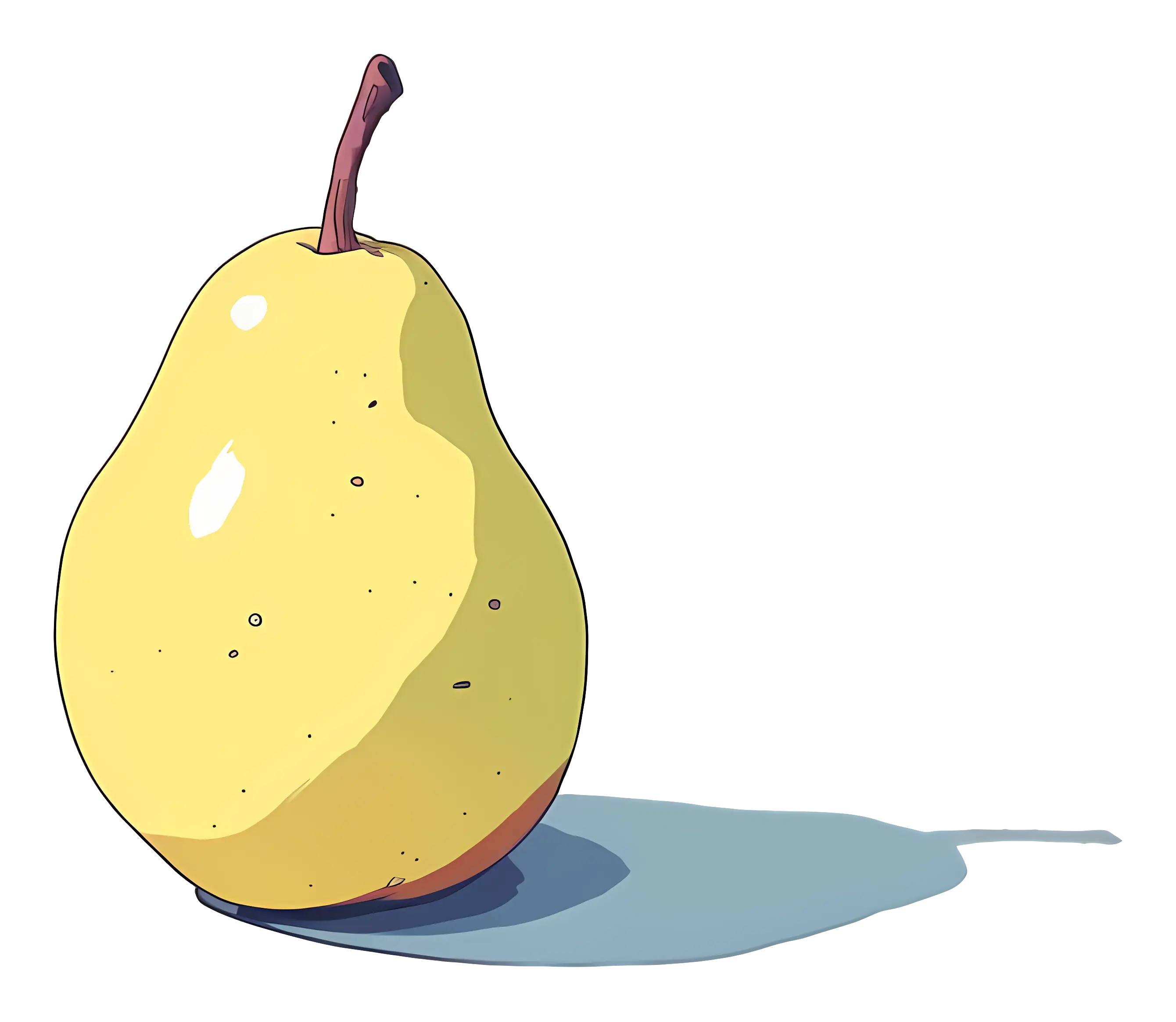 Yellow Pear Fruit Illustration