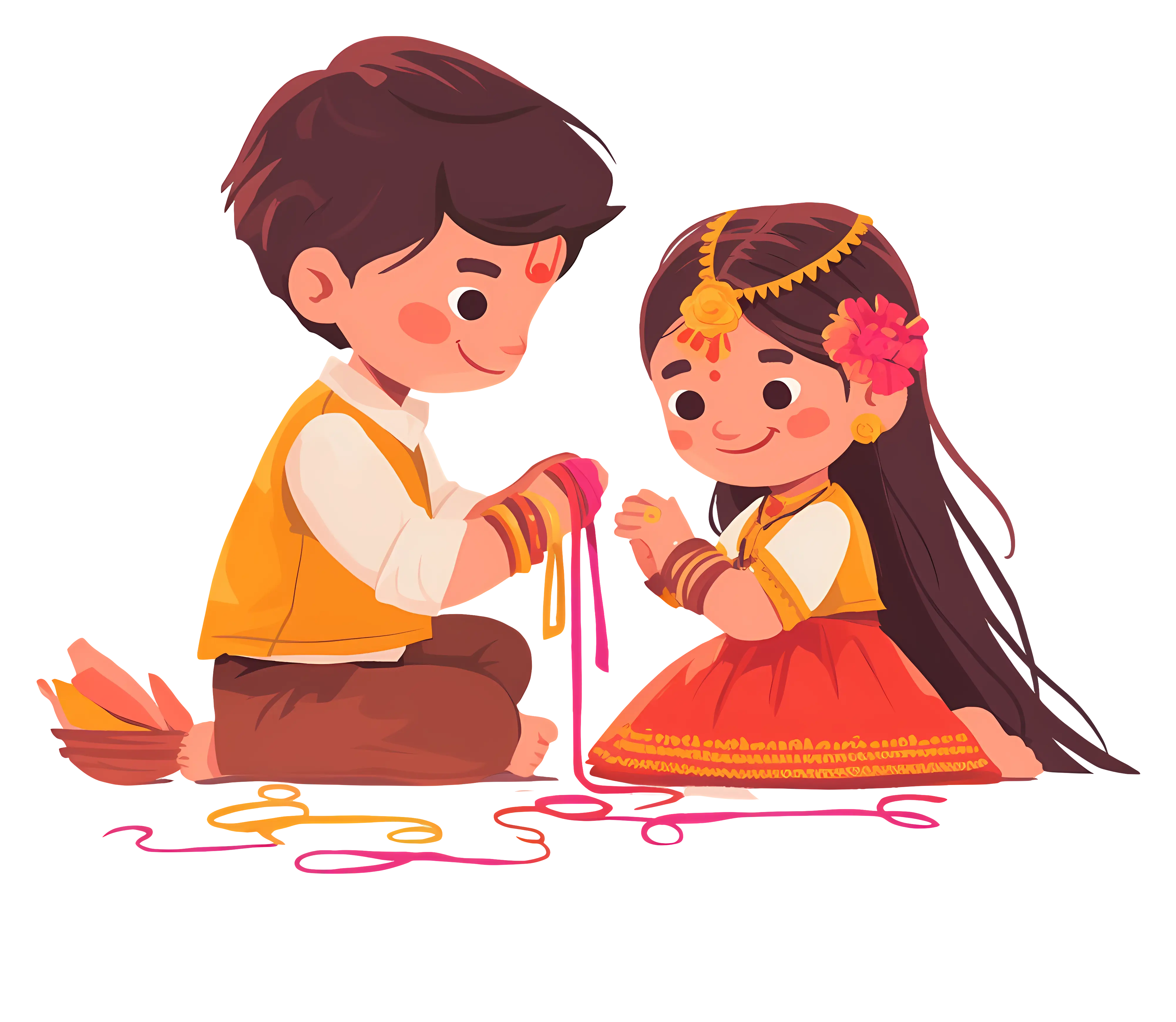 Children Celebrating with Traditional Attire