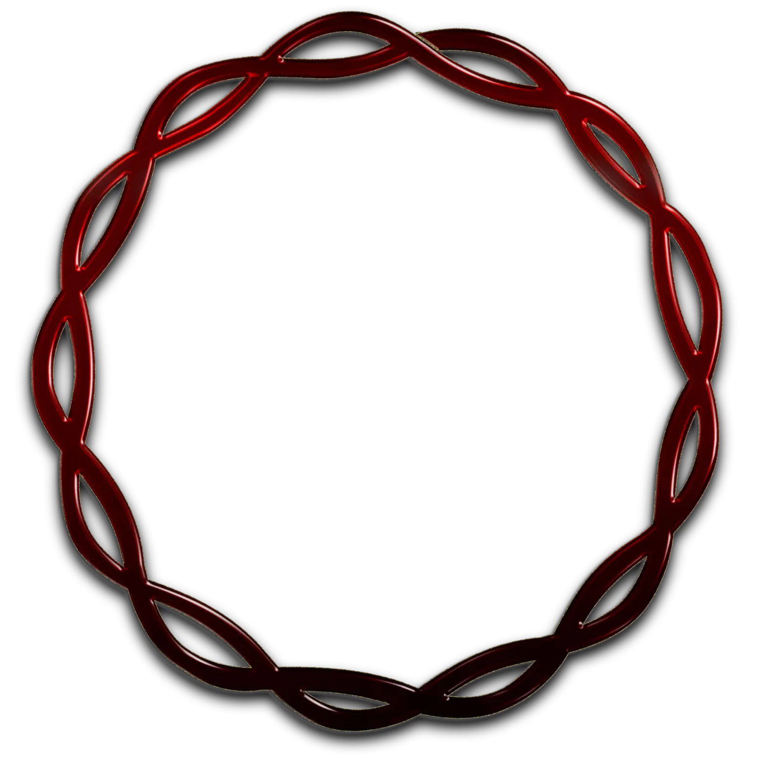 Abstract Red Circular Braided Frame