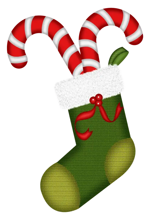 Christmas Stocking with Candy Canes Illustration