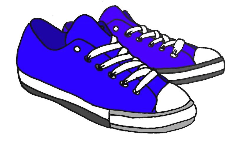 Blue Sneakers Styled Illustration