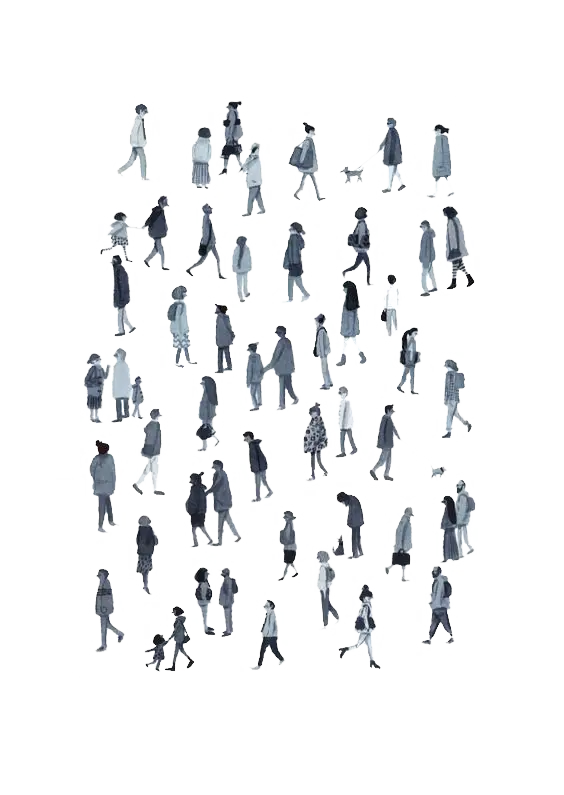 Crowd of Walking People