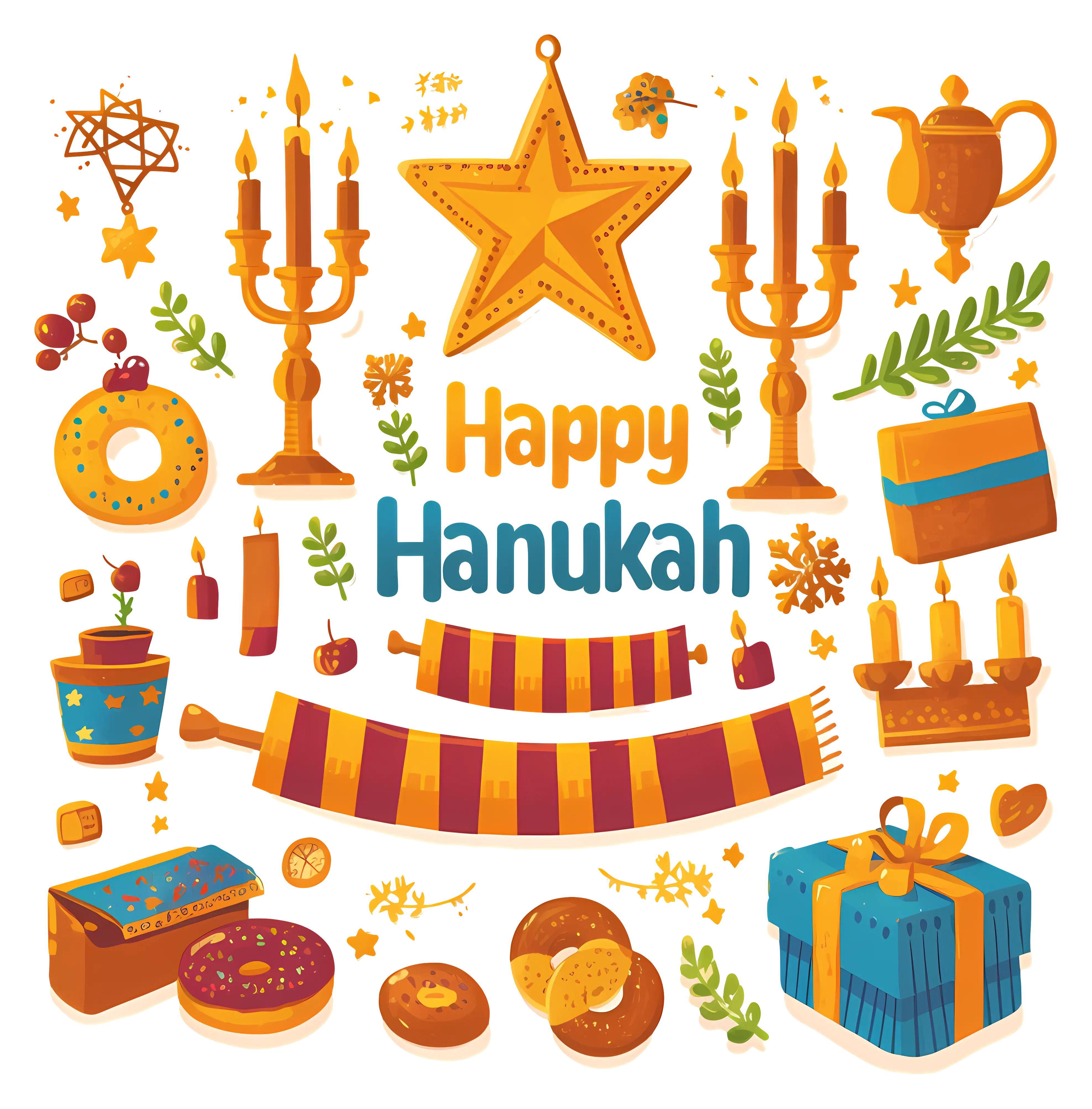 Hanukkah Celebration with Menorah
