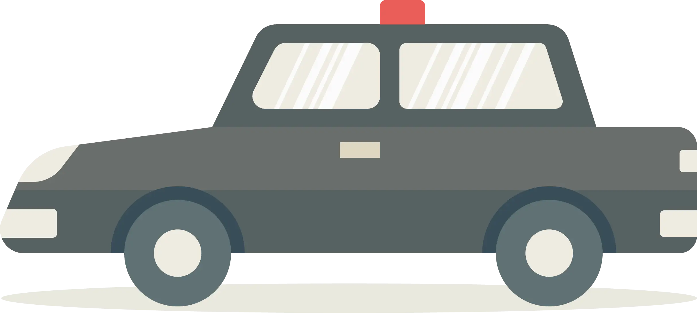 Police Car Illustration in Cartoon Style