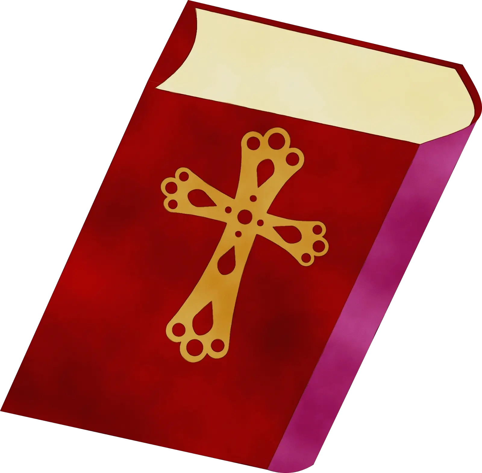 Red Book with Golden Cross Illustration