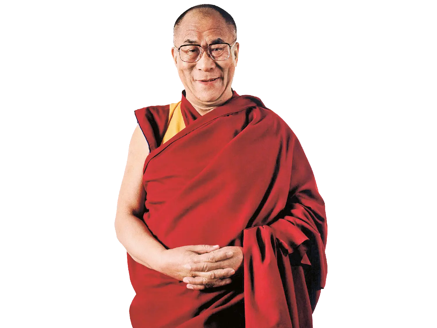 Monk in Red Robe Smiling
