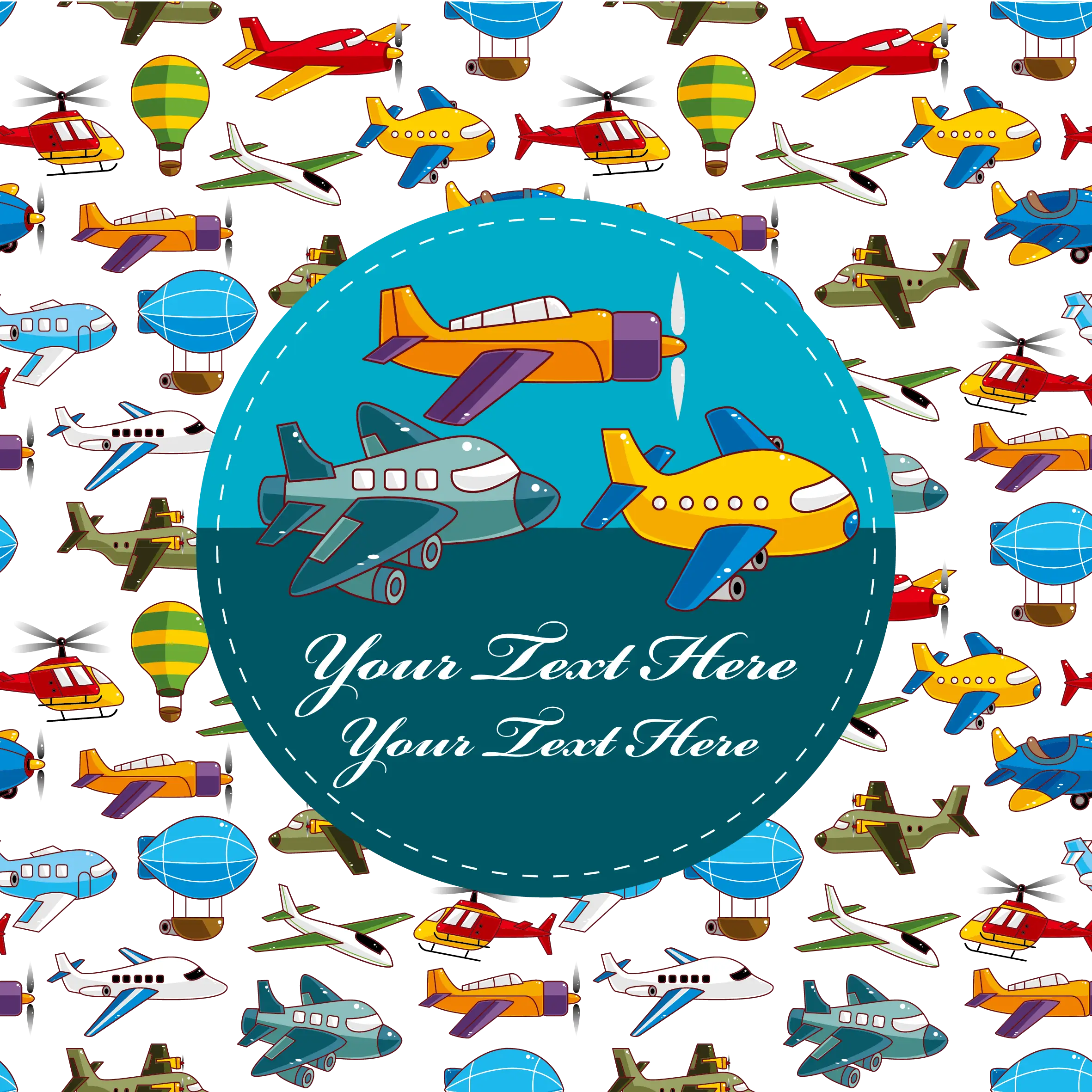 Colorful Airplane Background Design