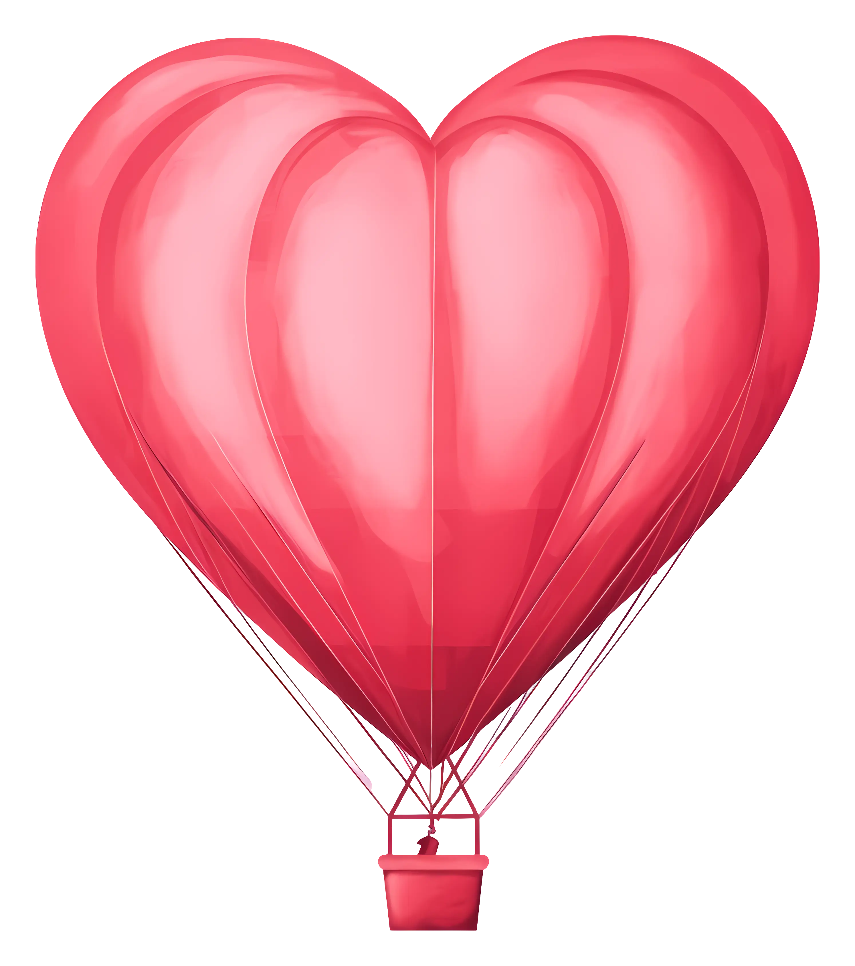 Heart-Shaped Hot Air Balloon Illustration