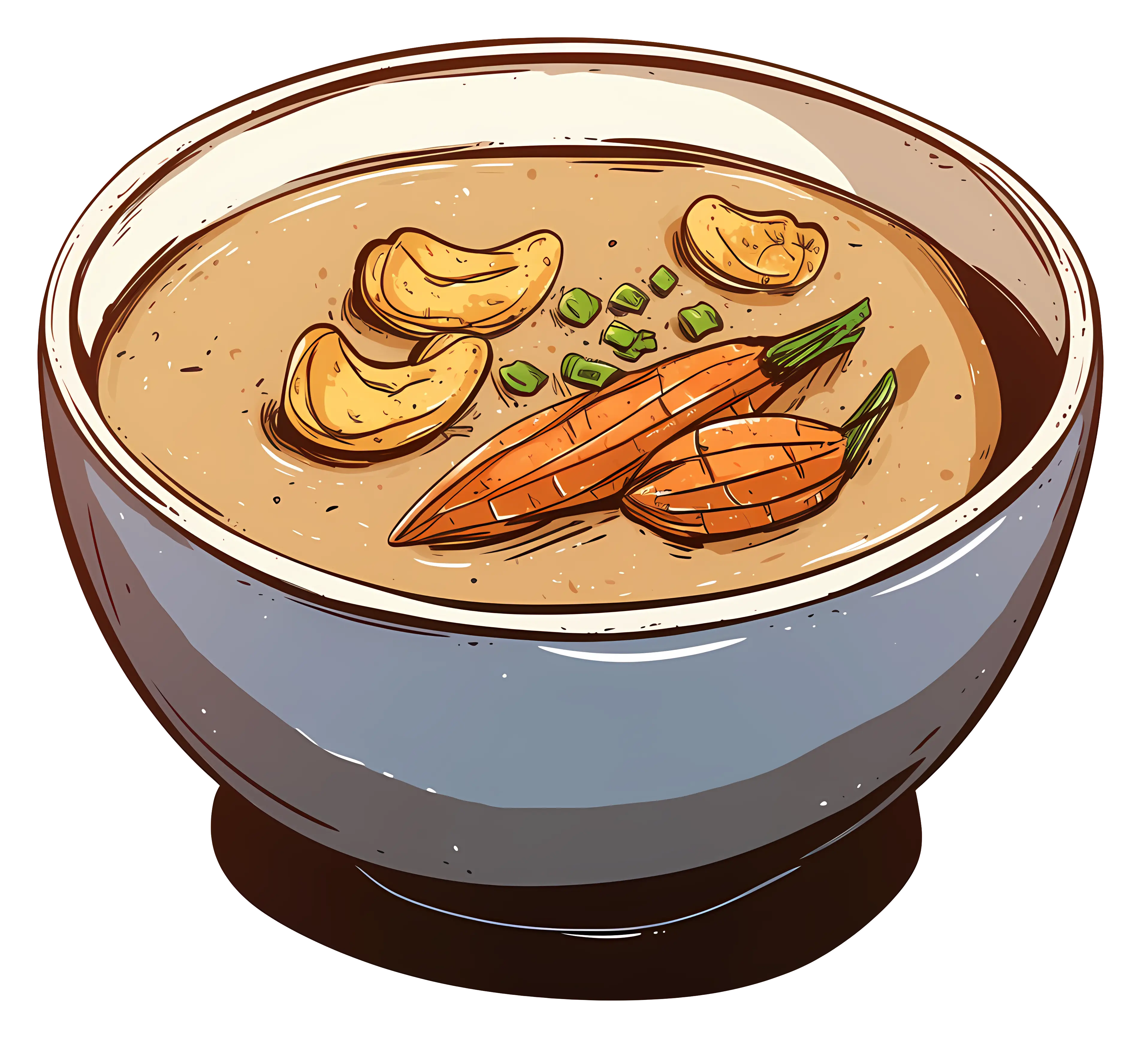 Soup Bowl with Carrots and Cashews