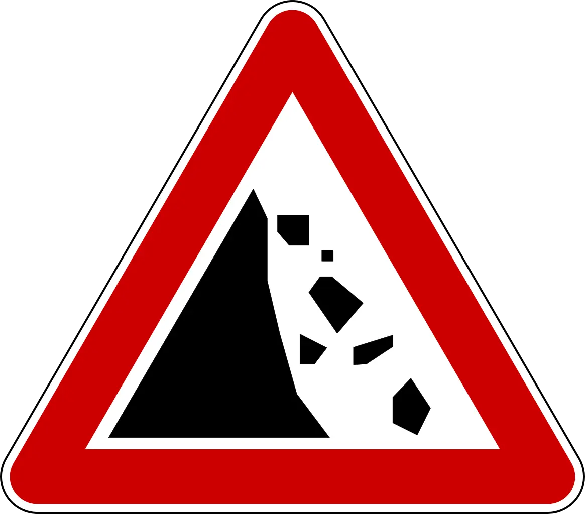 Landslide Warning Sign for Road Safety