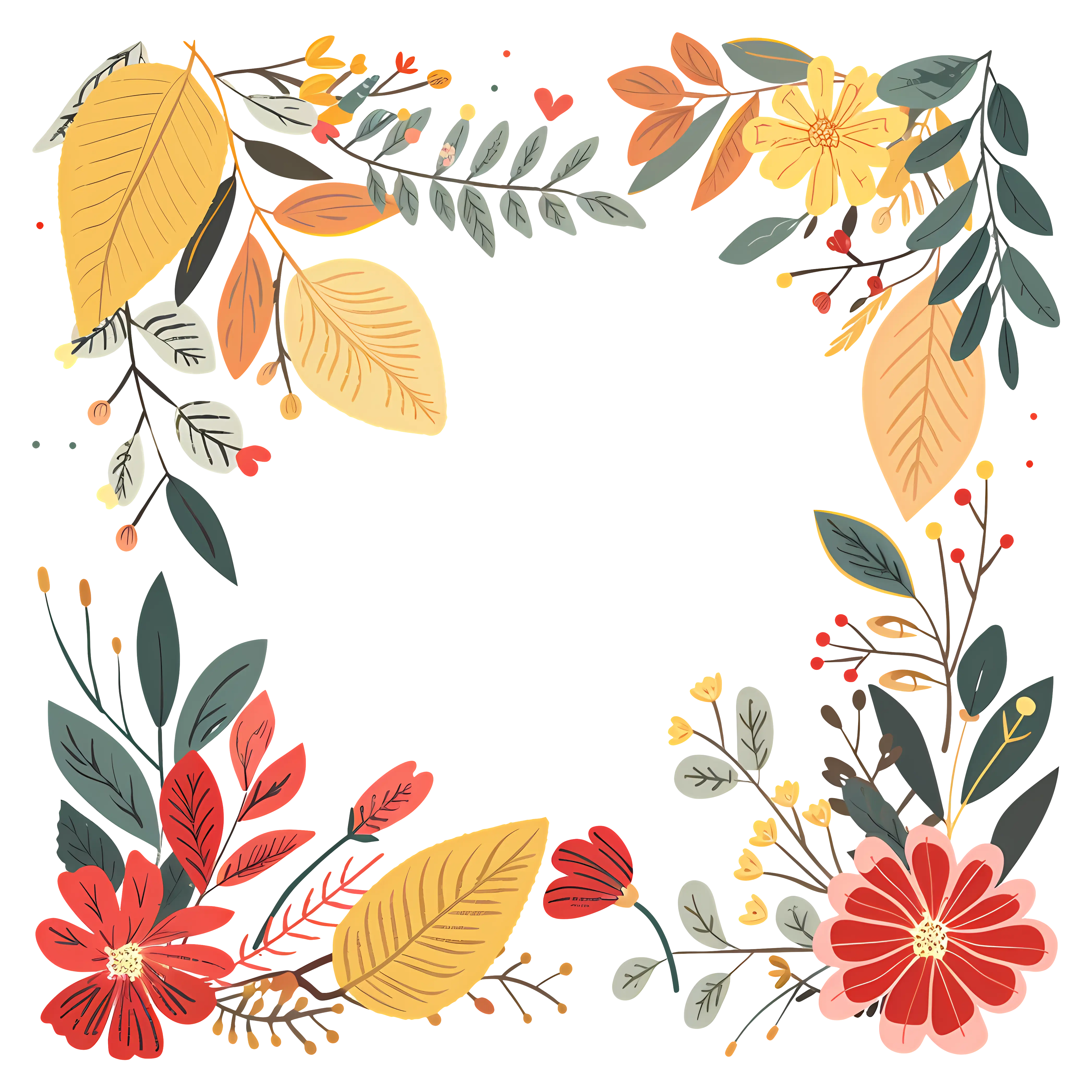 Colorful Floral Frame Art