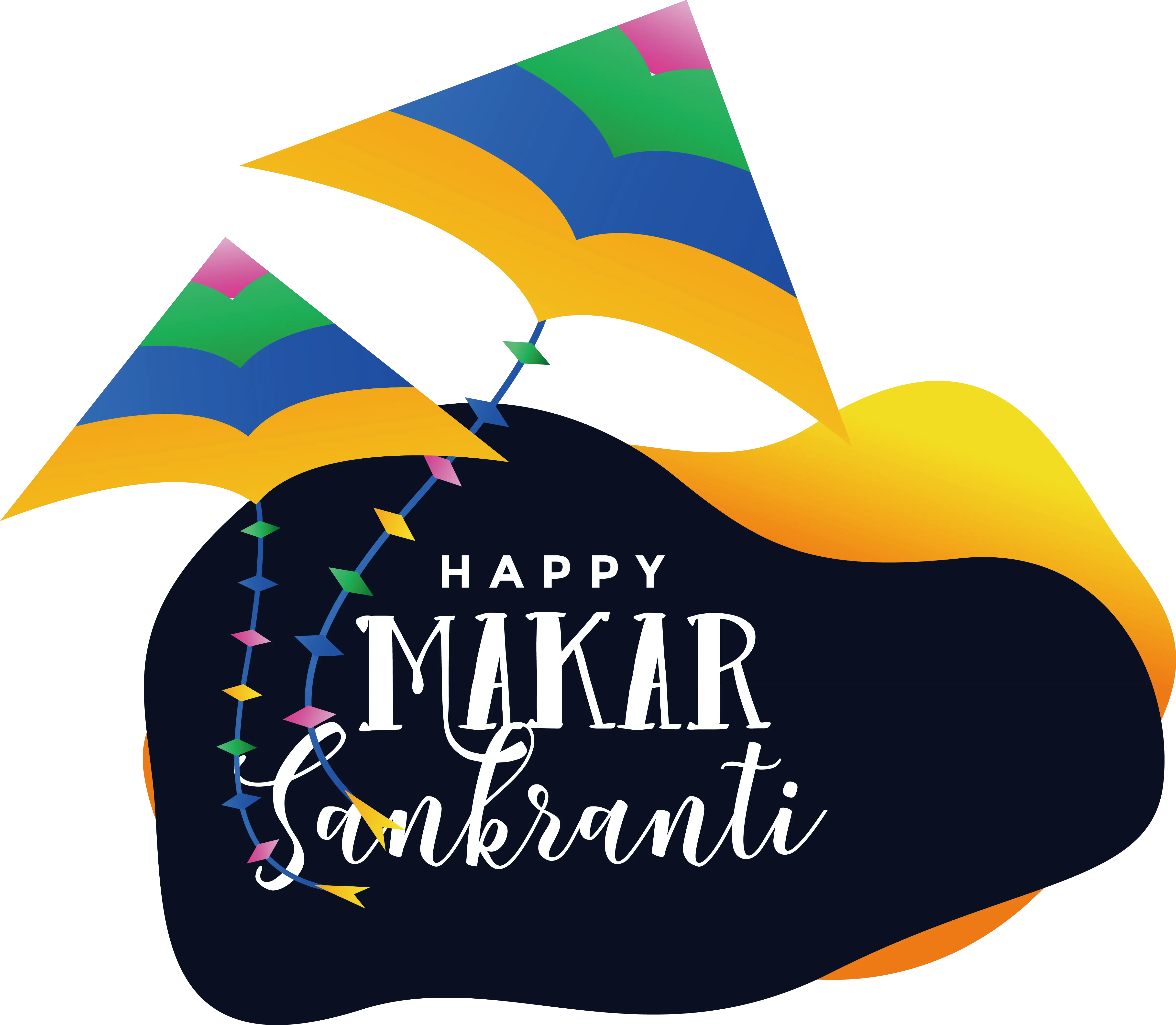 Colorful Makar Sankranti Festival Banner With Kites