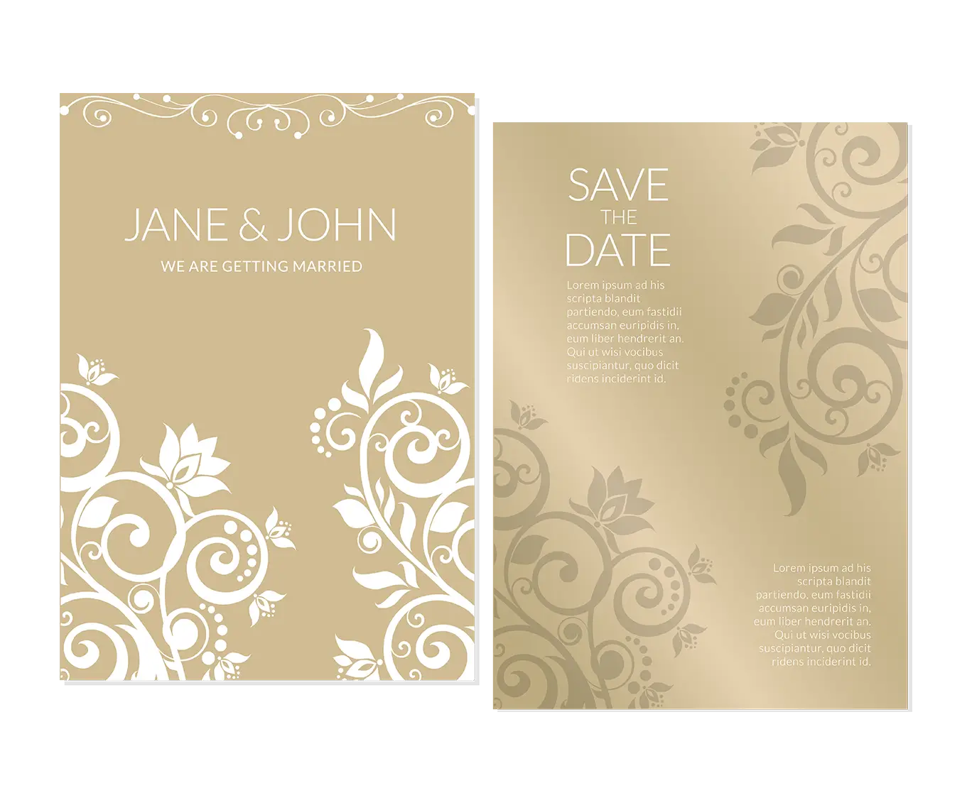 Elegant Wedding Invitation for Jane &amp; John