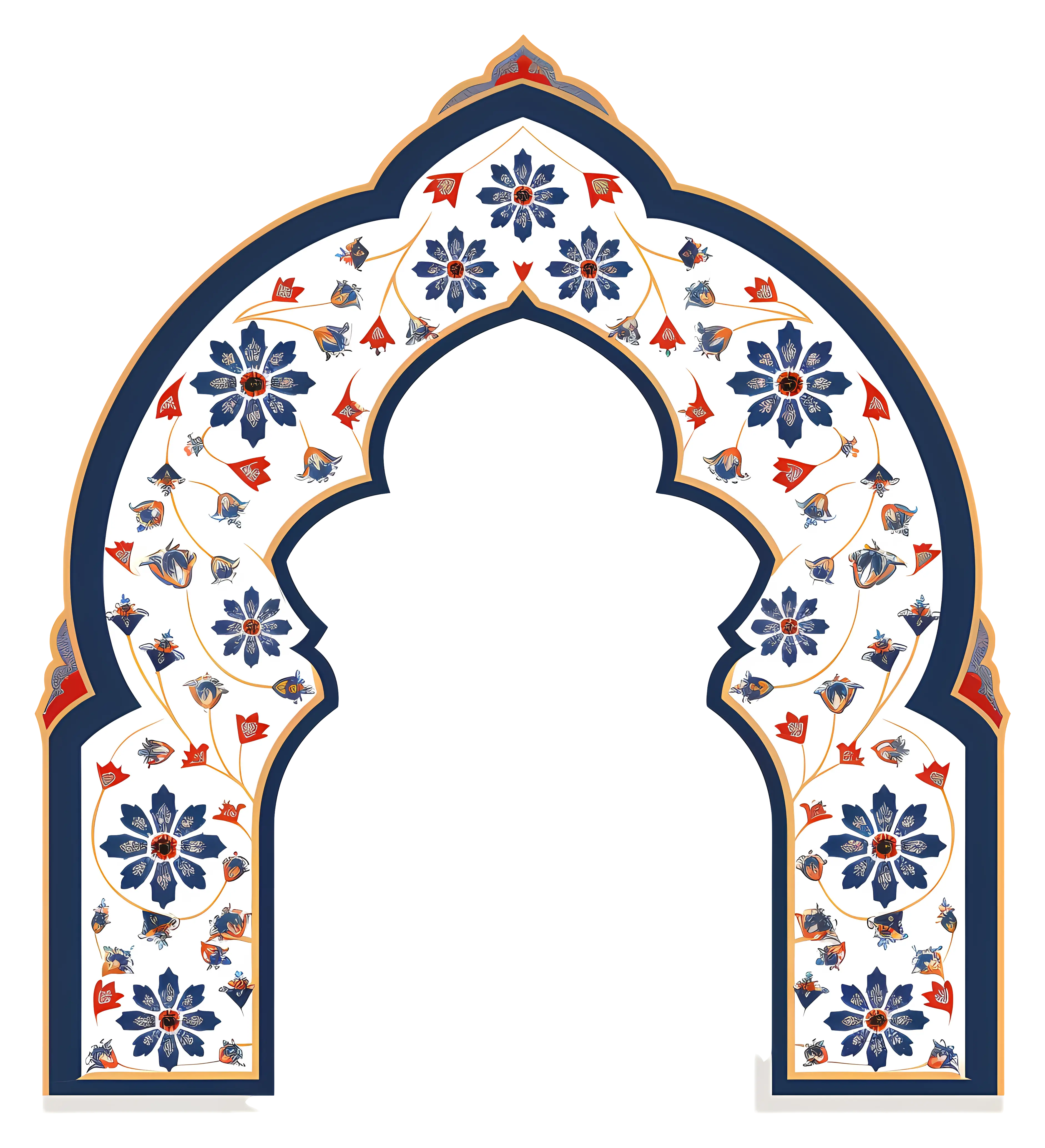 Decorative Arch with Floral Patterns