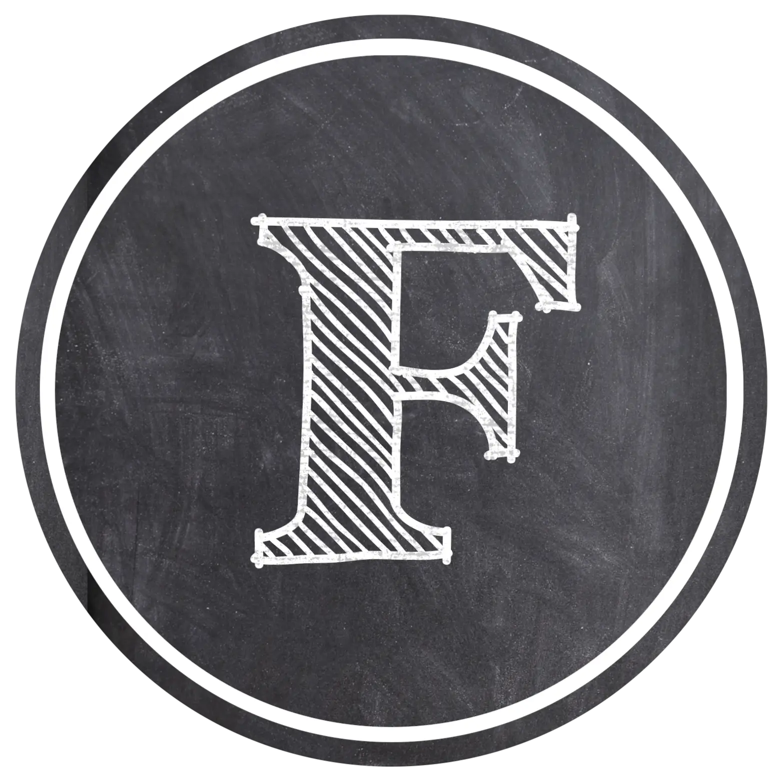 Chalk Letter F on Blackboard
