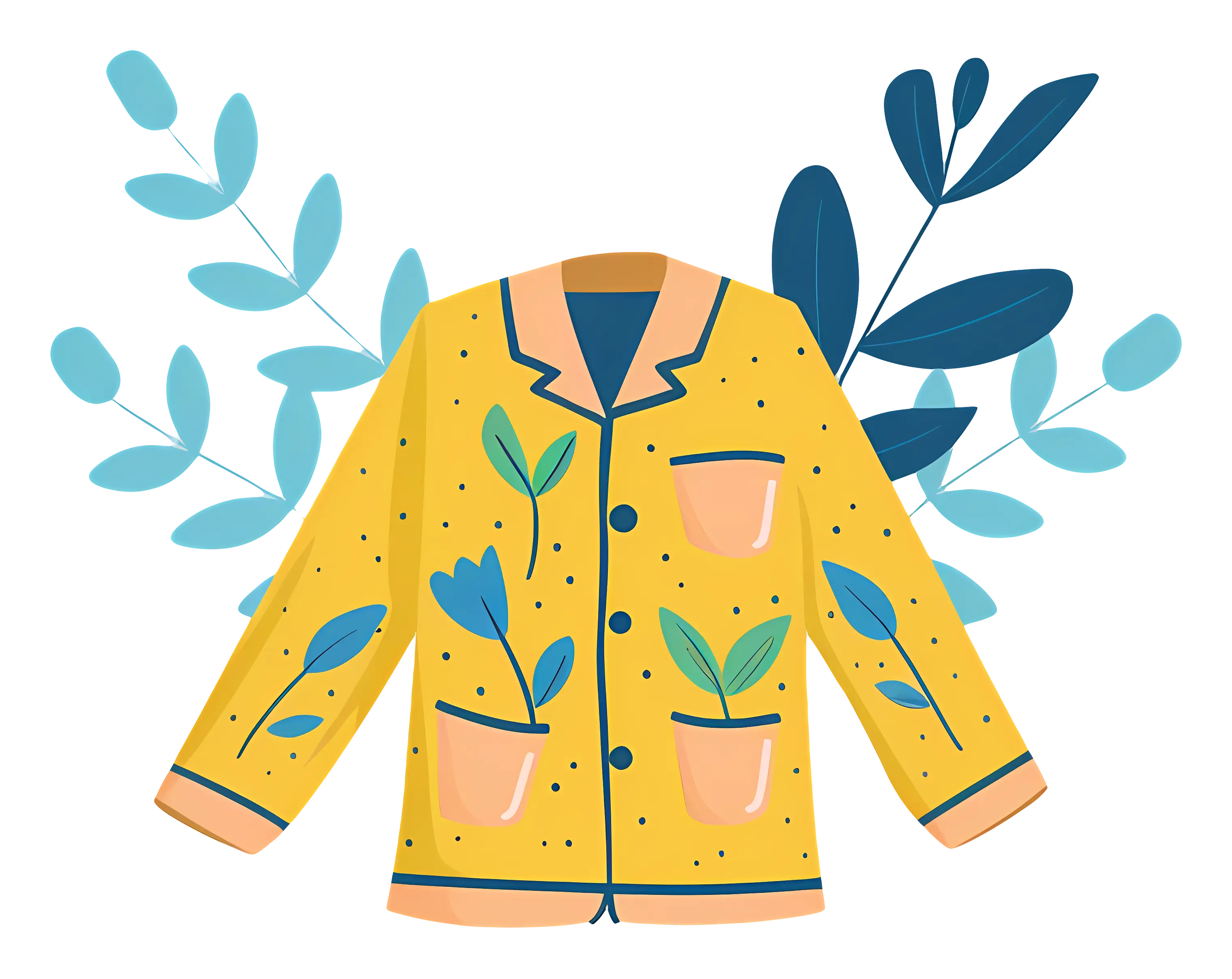 Yellow Floral Patterned Jacket