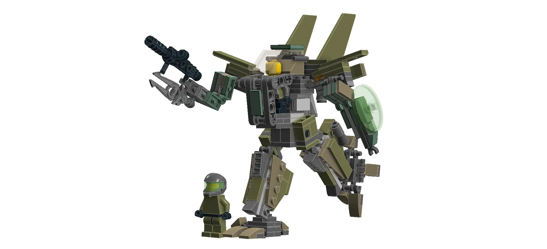 Military Green Robot Toy with Accessories