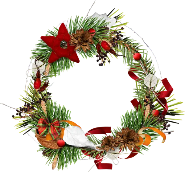 Christmas Wreath with Red and Green Decorations