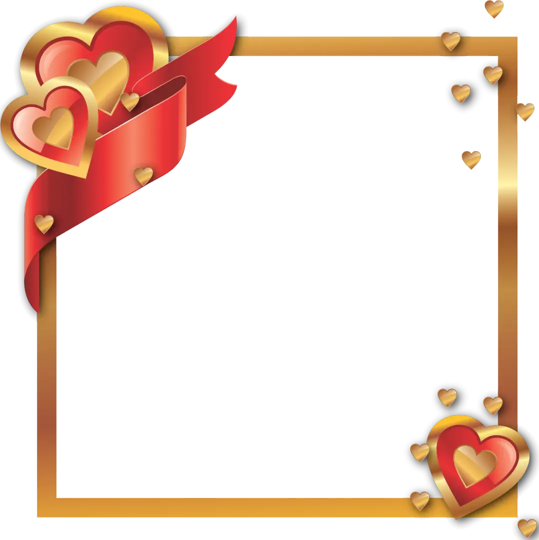 Romantic Decorative Frame with Hearts
