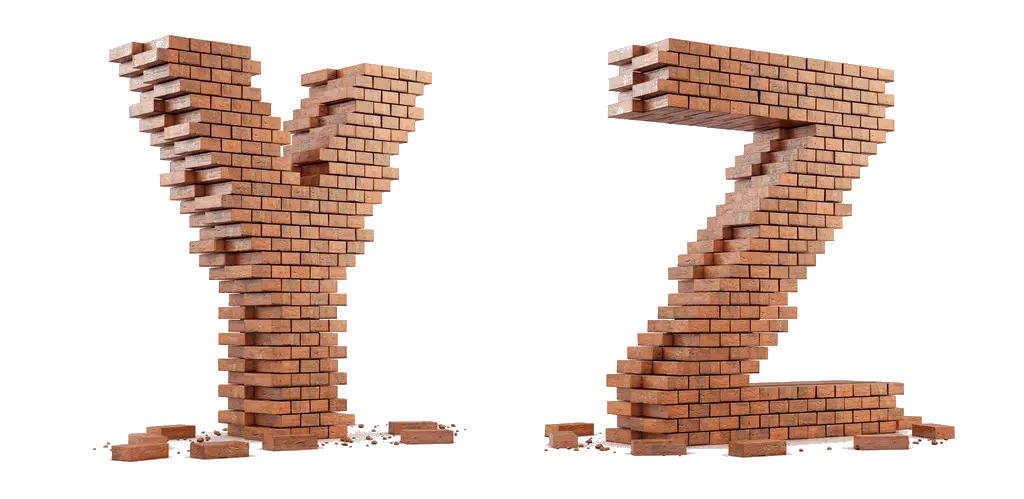 Brick Letters Y and Z