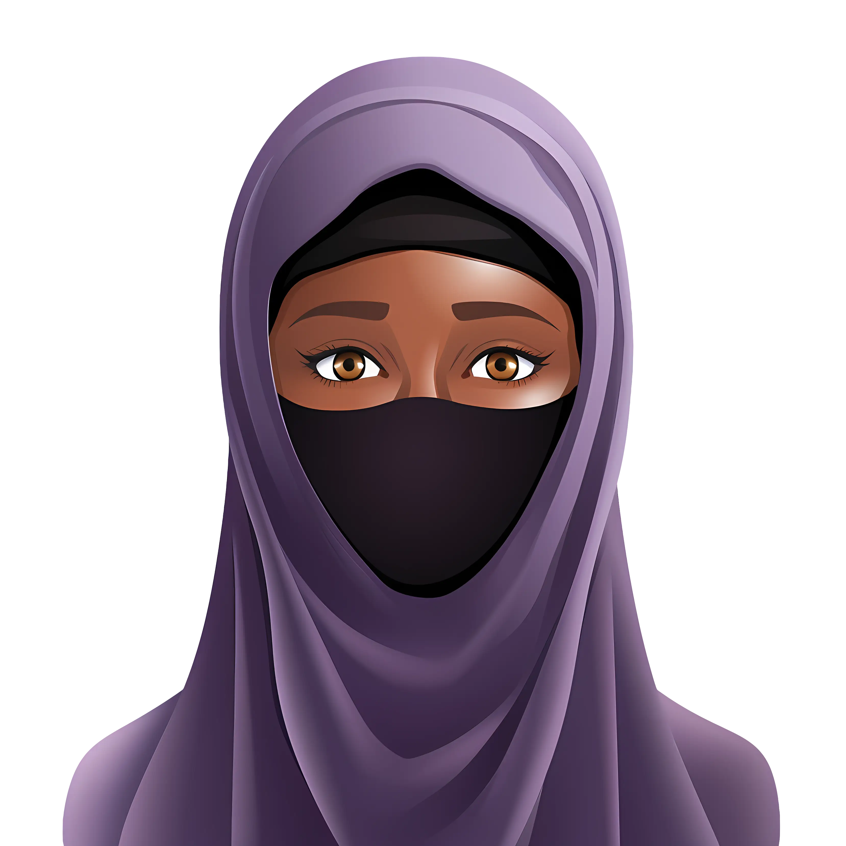 Woman in Purple Niqab Illustration