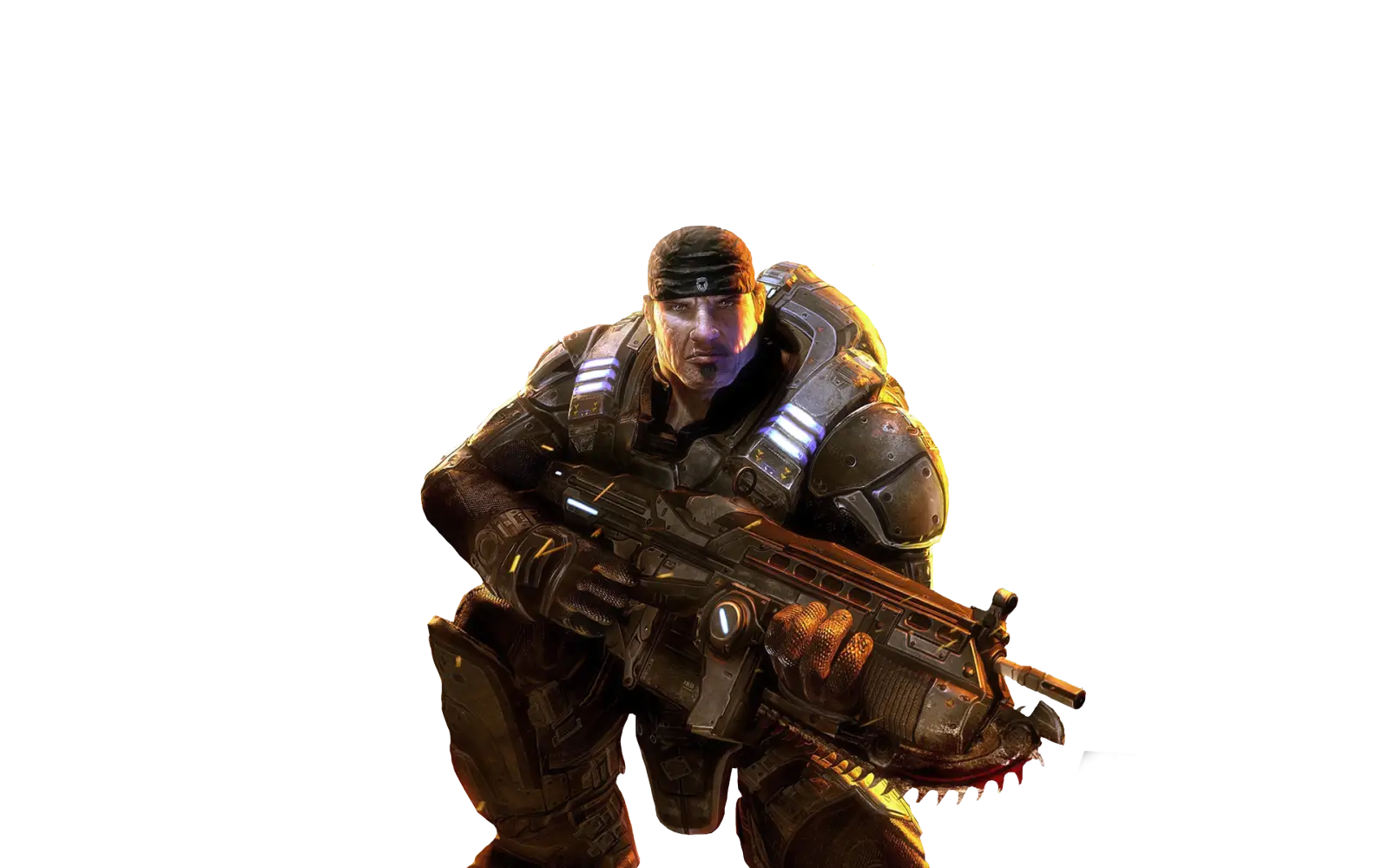 Soldier with Futuristic Weapon from Sci-Fi Game