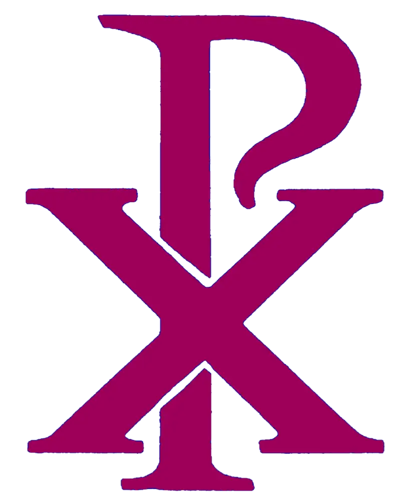 Chi Rho Religious Symbol in Purple