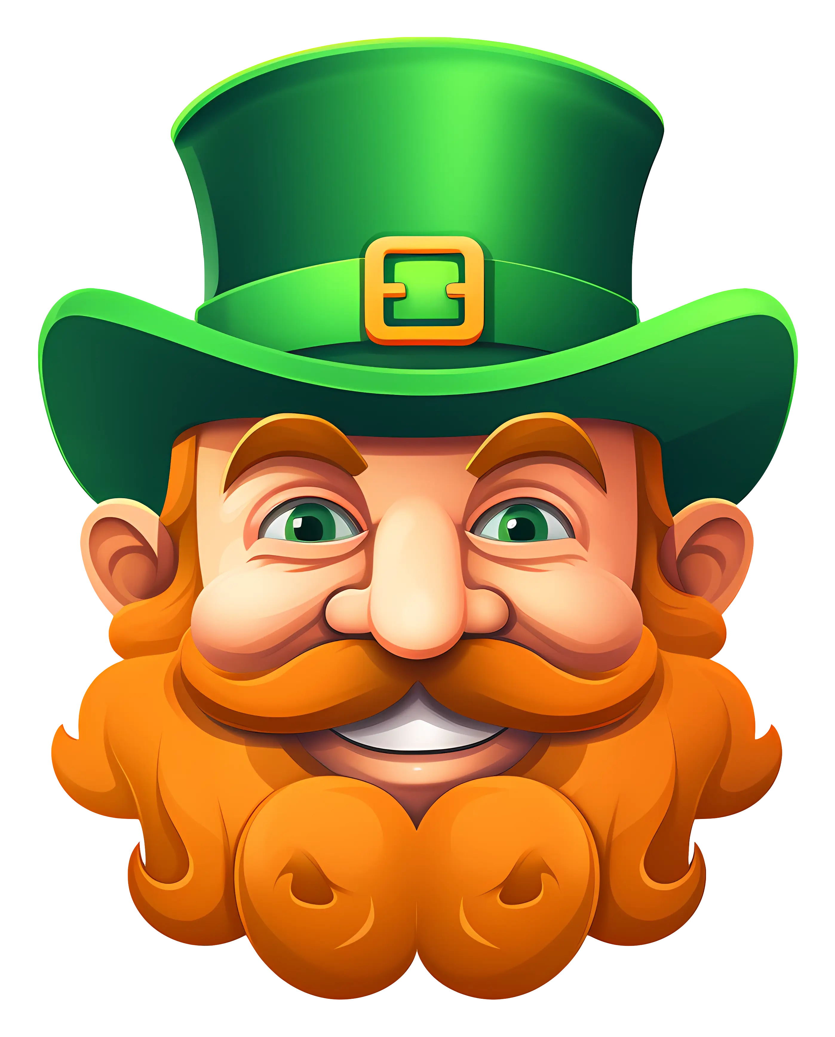 Smiling Leprechaun Face Illustration for St. Patrick&#039;s Day