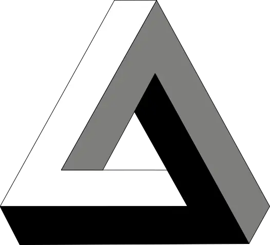 Impossible Triangle Optical Illusion