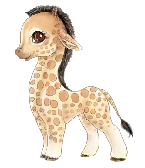 Cute Giraffe Cartoon Illustration