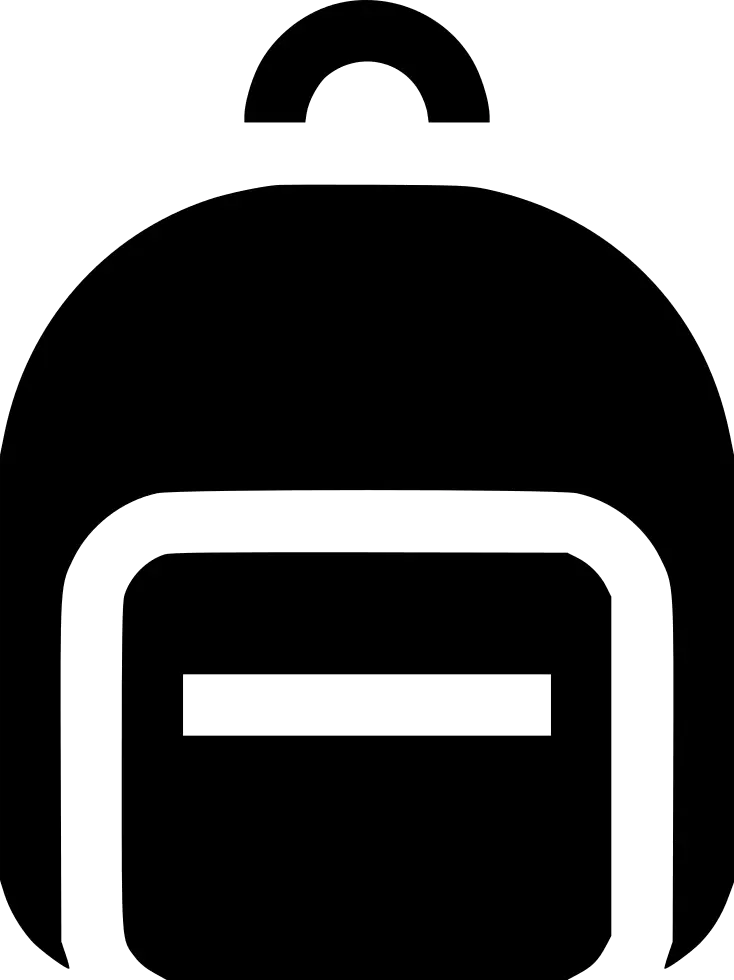 Black Backpack Icon Silhouette
