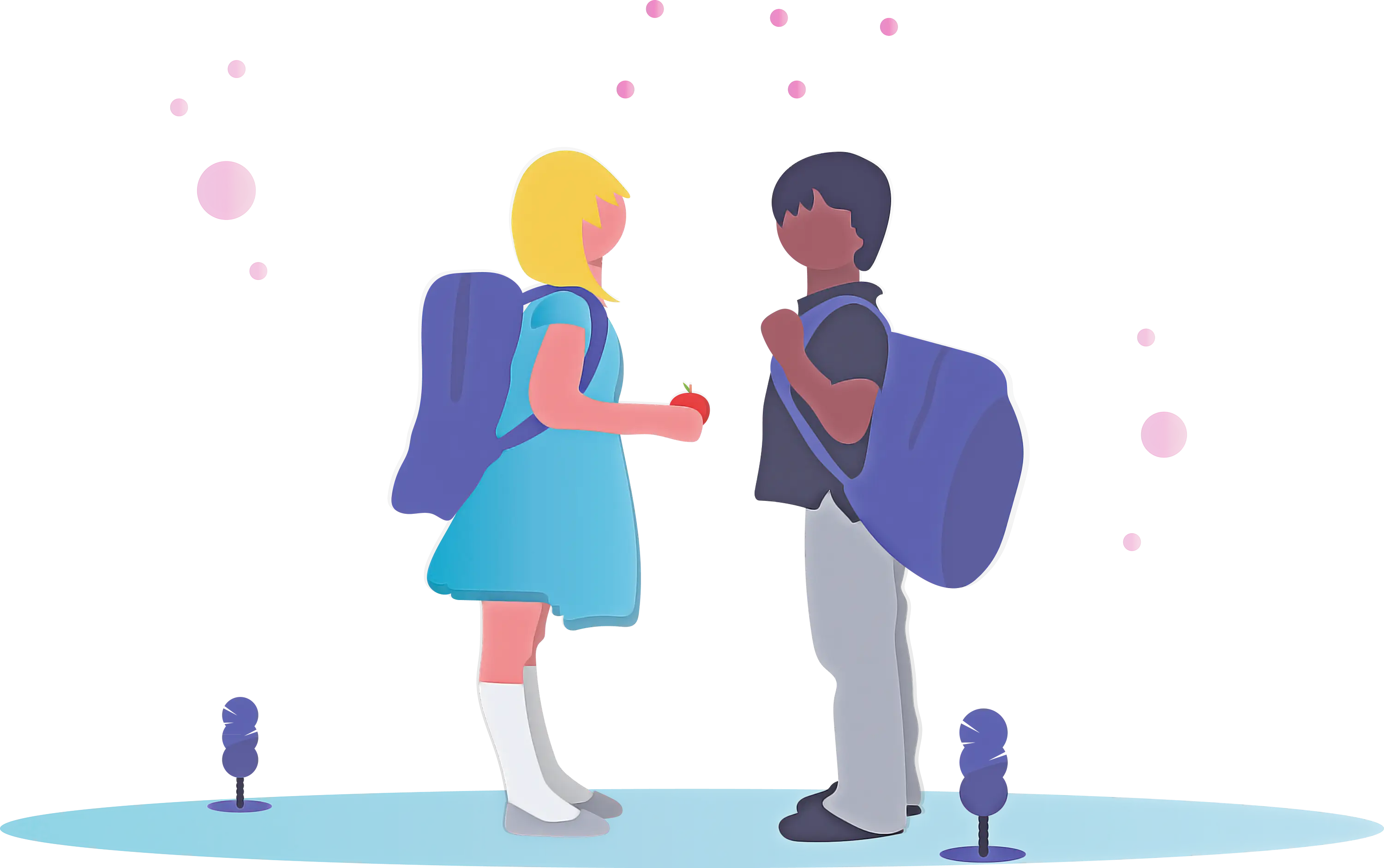 Illustration of Kids with Backpacks