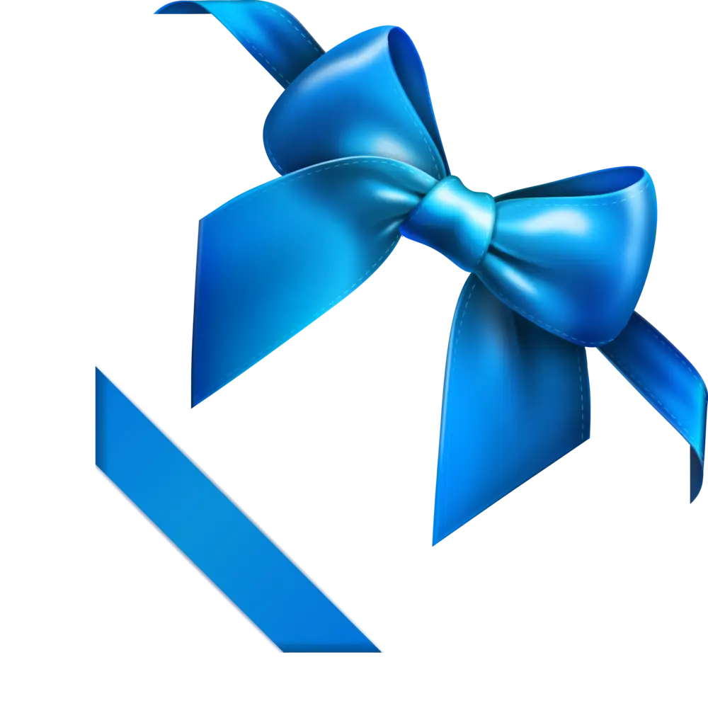Blue Ribbon Bow Decoration