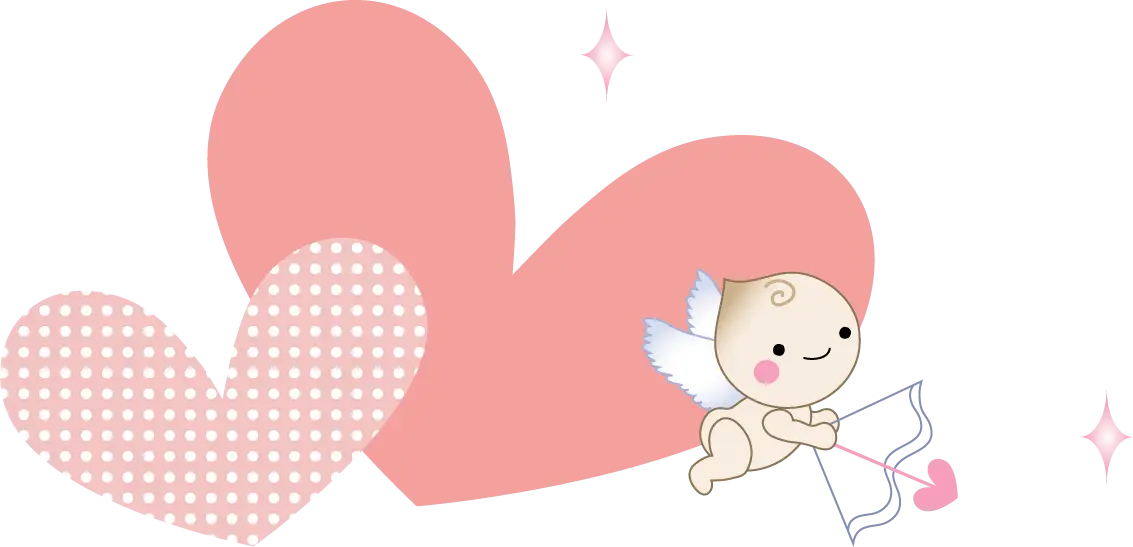 Cupid with Hearts for Valentine&#039;s Day